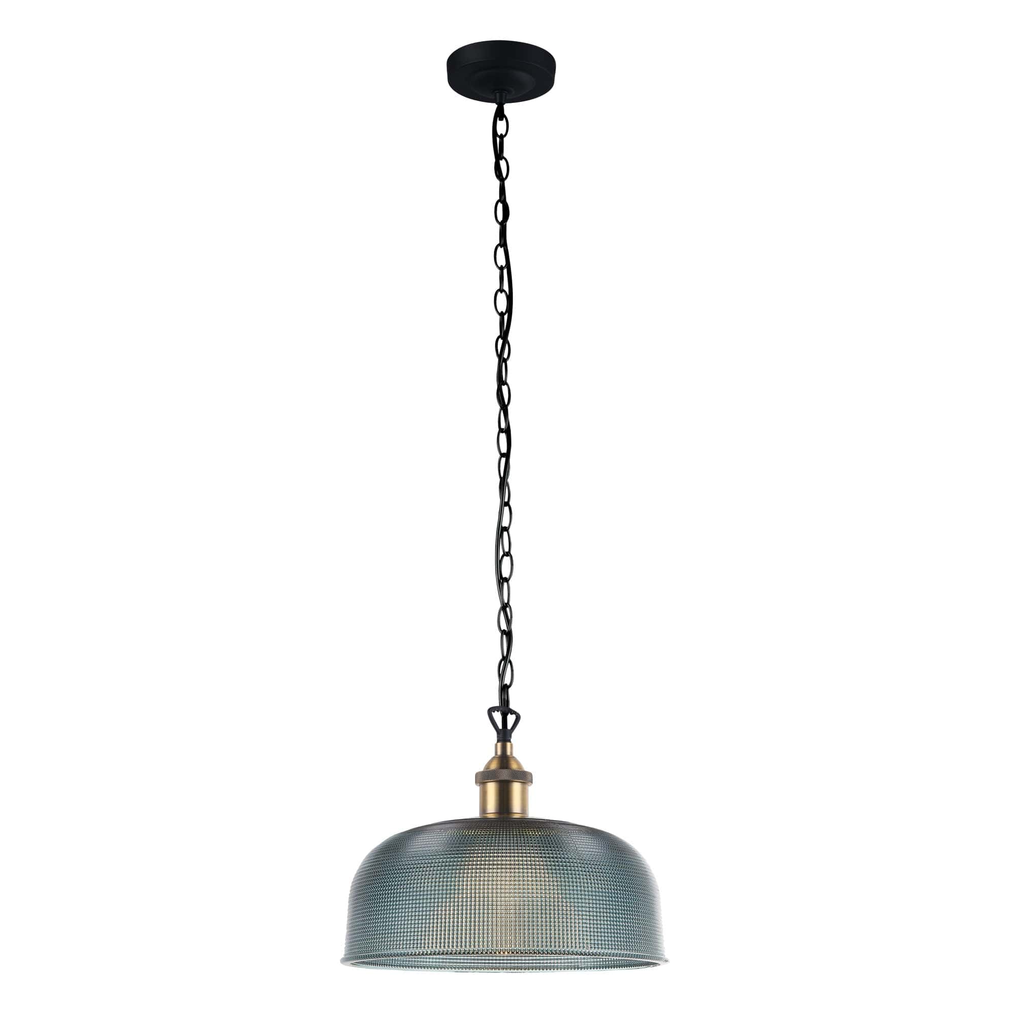 Oriel Lighting Lamp MAISON 27 Retro Halophane Blue Glass Pendant