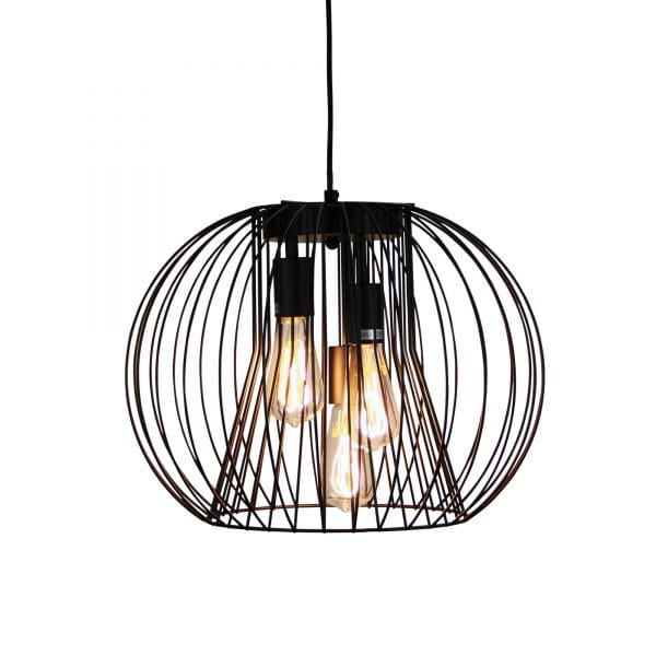 Oriel Lighting Lamp MALO.45 Black Wire 3 Light Pendant