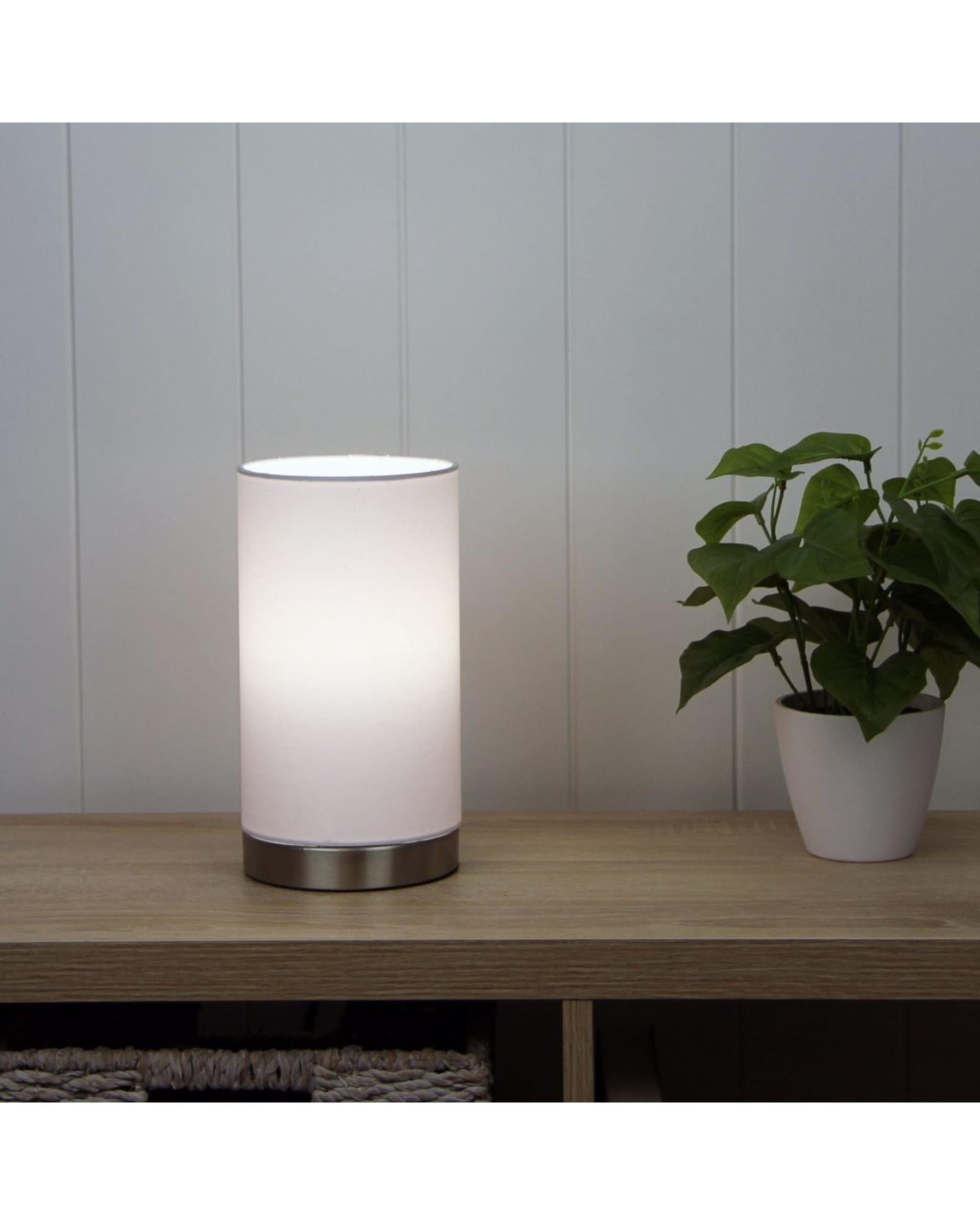 Oriel Lighting Lamp Mantel ON-OFF Touch Lamp White Shade