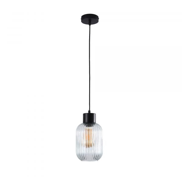Oriel Lighting Lamp MILLER.130 Ribbed Glass Pendant