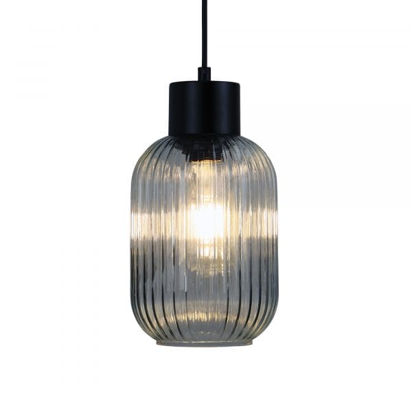 Oriel Lighting Lamp MILLER.130 Ribbed Glass Pendant