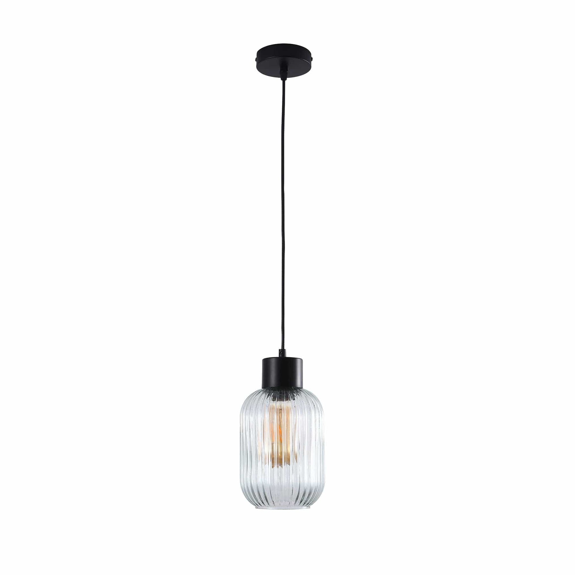 Oriel Lighting Lamp MILLER.130 Ribbed Glass Pendant