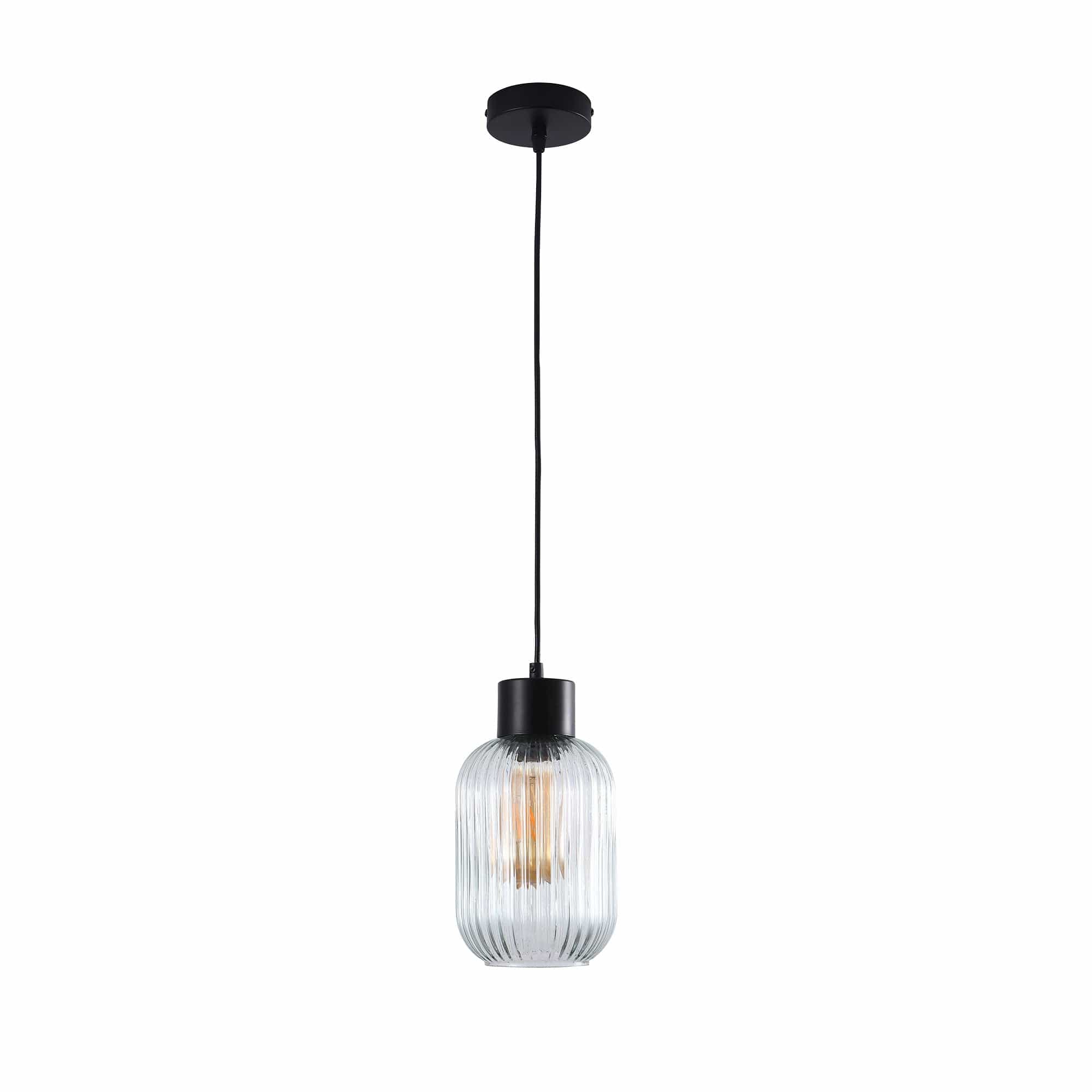 Oriel Lighting Lamp MILLER.130 Ribbed Glass Pendant