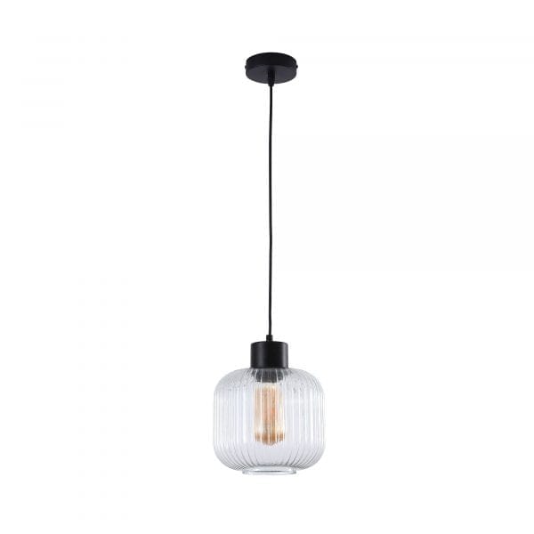 Oriel Lighting Lamp MILLER.200 Ribbed Glass Pendant
