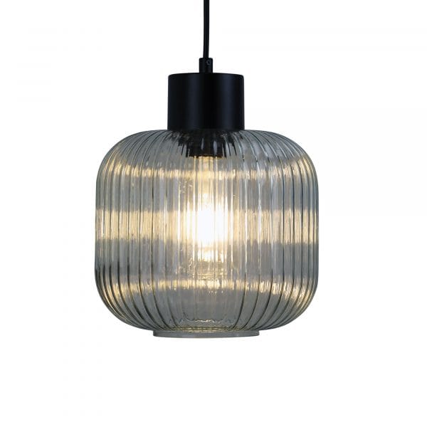 Oriel Lighting Lamp MILLER.200 Ribbed Glass Pendant