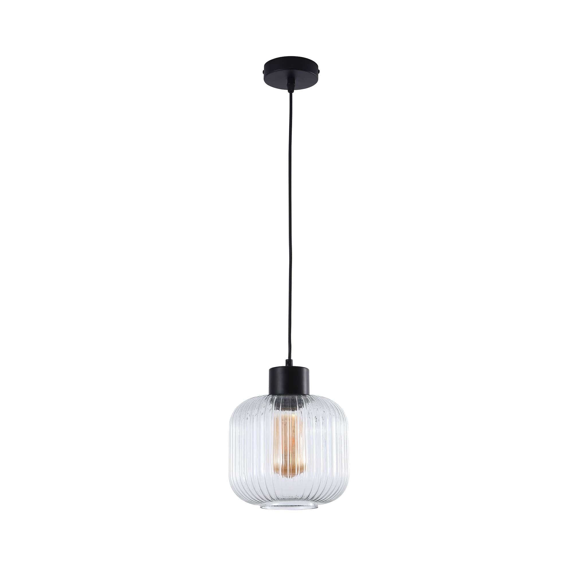 Oriel Lighting Lamp MILLER.200 Ribbed Glass Pendant
