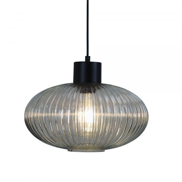 Oriel Lighting Lamp MILLER.300 Ribbed Glass Pendant