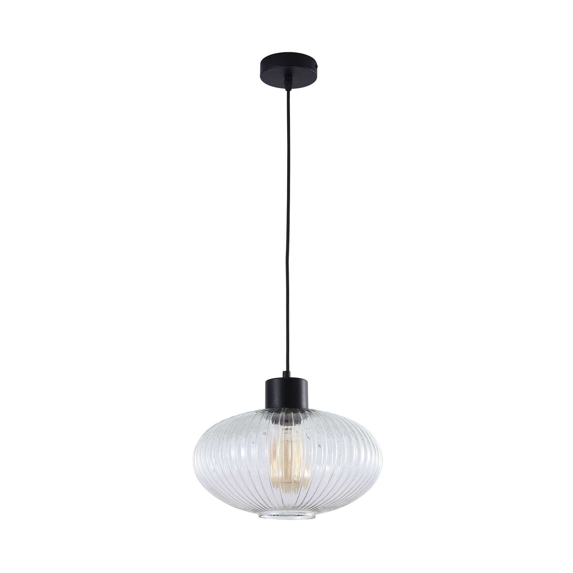 Oriel Lighting Lamp MILLER.300 Ribbed Glass Pendant