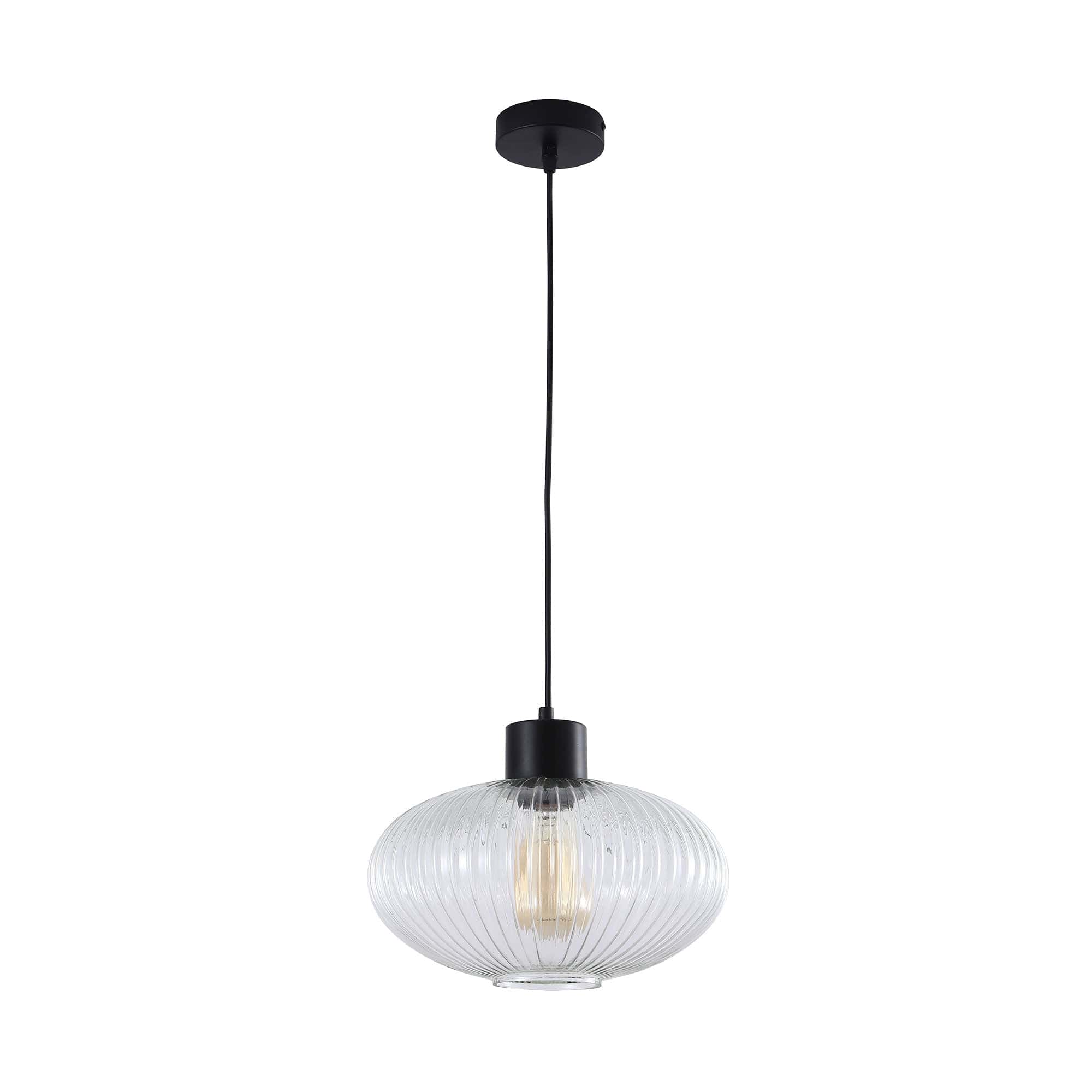 Oriel Lighting Lamp MILLER.300 Ribbed Glass Pendant