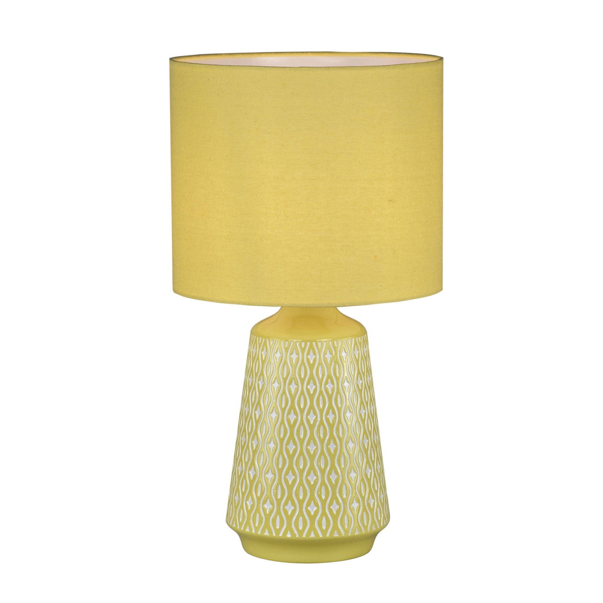 Oriel Lighting Lamp MOANA Ceramic Table Lamp with Shade Yellow