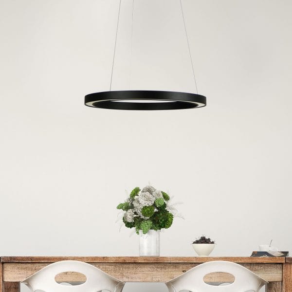 Oriel Lighting Lamp NEBULA.40 Modern LED Halo Pendant Black