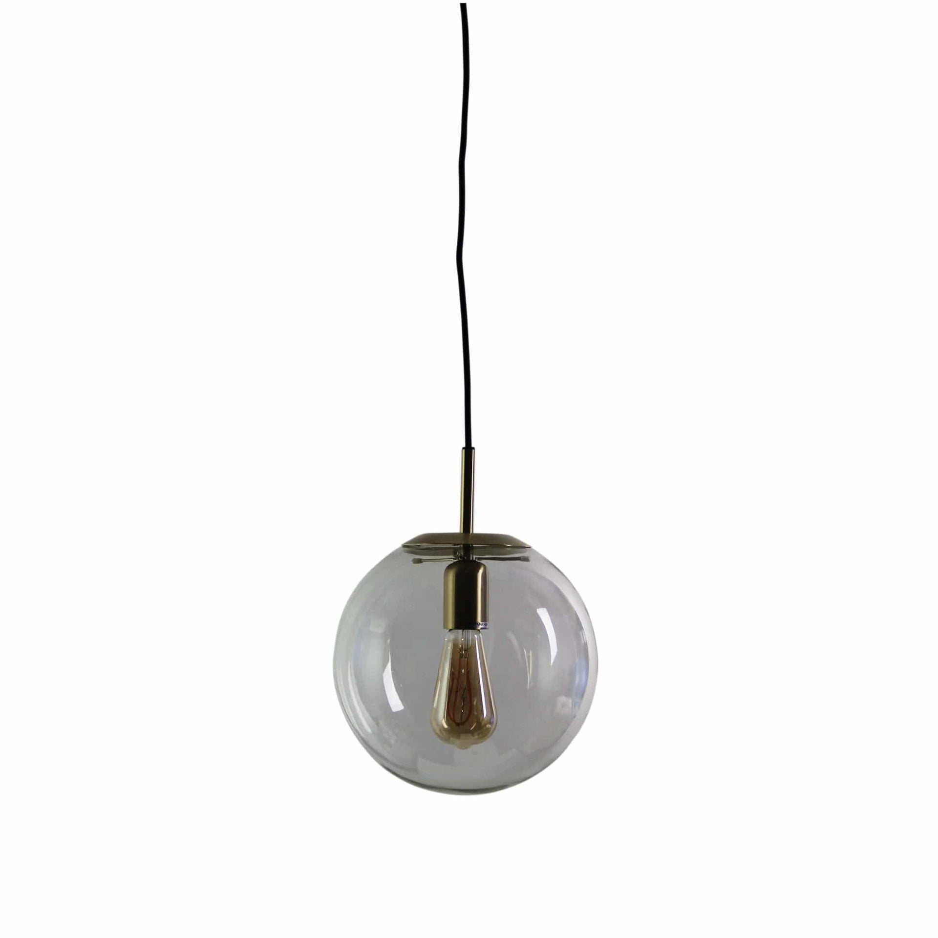 Oriel Lighting Lamp NEWTON.25 Brushed Brass and Clear Glass Pendant