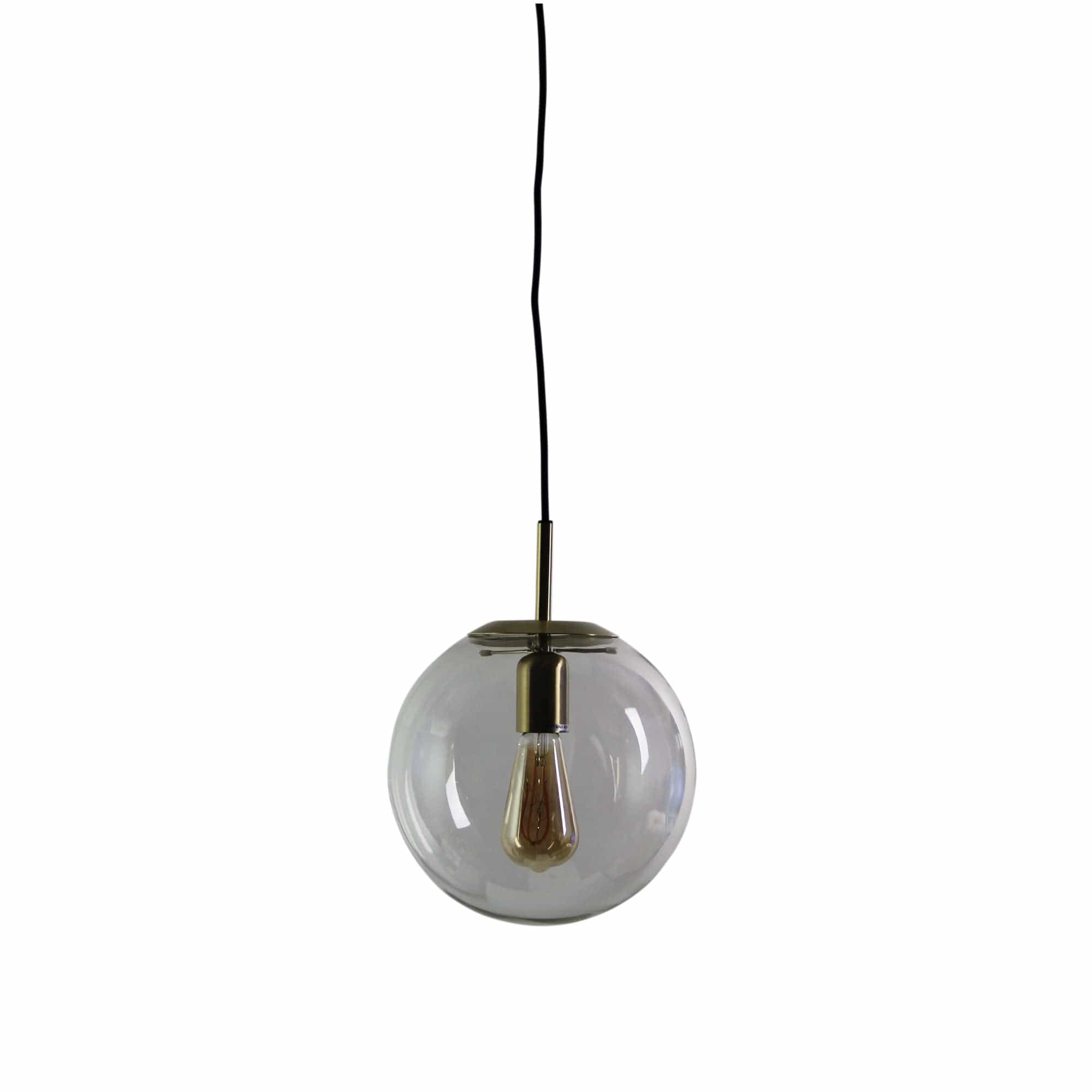 Oriel Lighting Lamp NEWTON.25 Brushed Brass and Clear Glass Pendant
