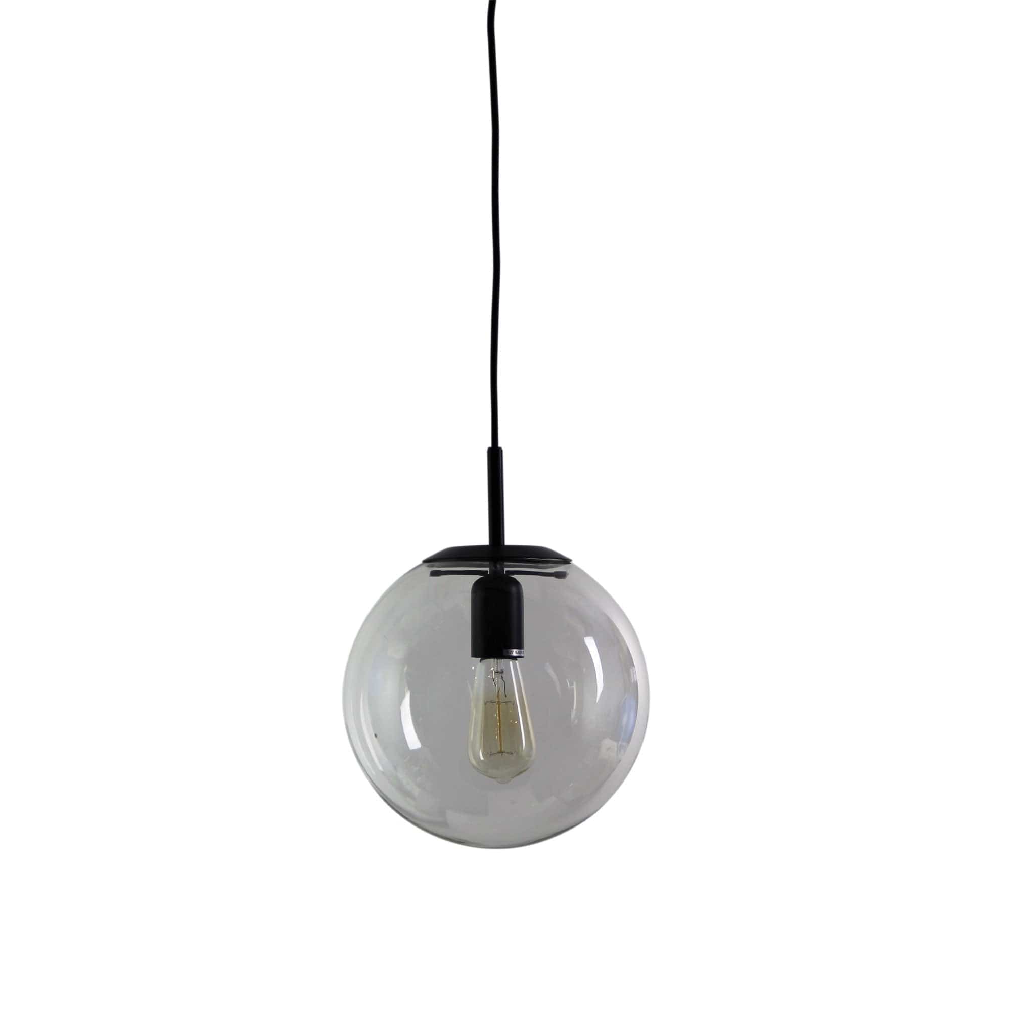 Oriel Lighting Lamp NEWTON.25 Matt Black and Clear Glass Pendant