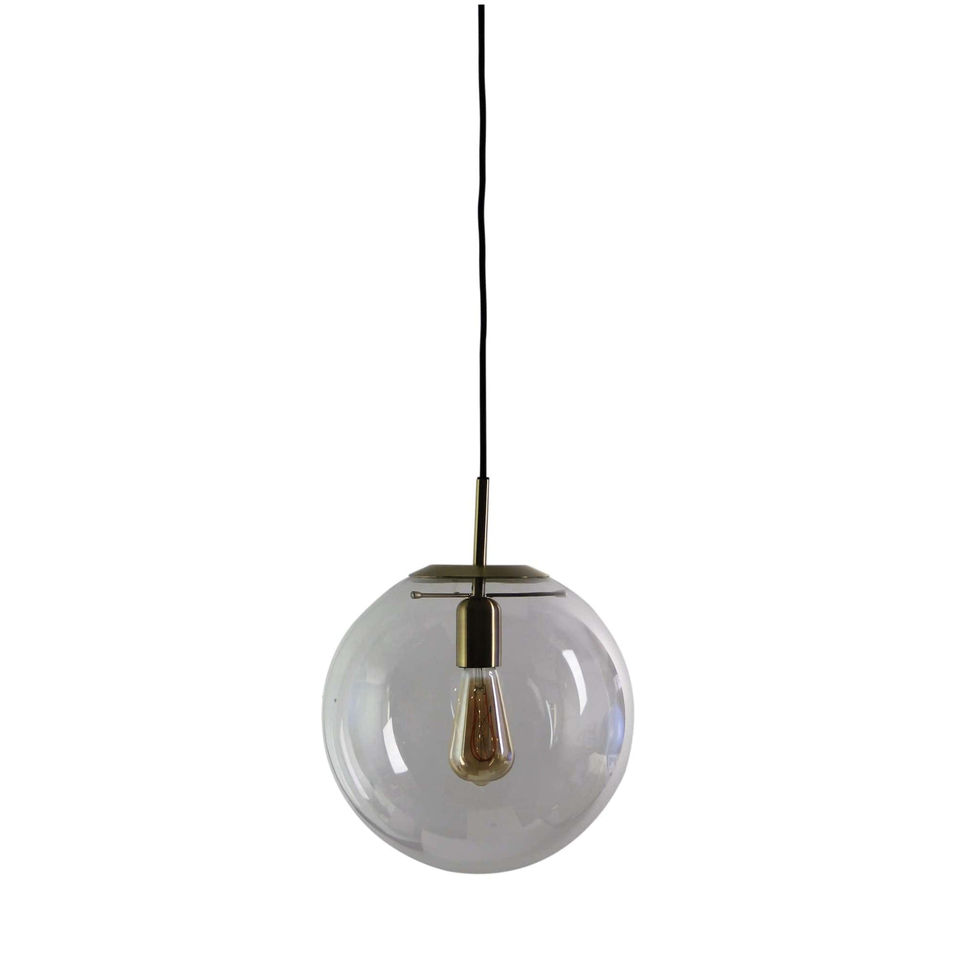 Oriel Lighting Lamp NEWTON.30 Brushed Brass and Clear Glass Pendant