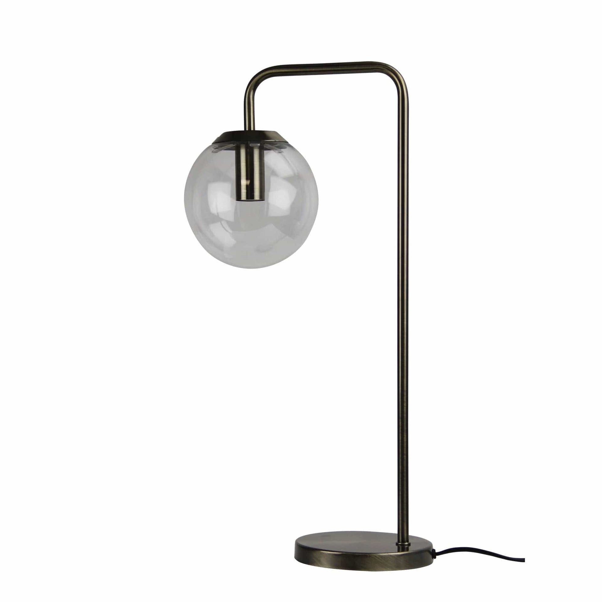Oriel Lighting Lamp NEWTON LAMP Contemporary Clear Glass Lamp Antique Brass