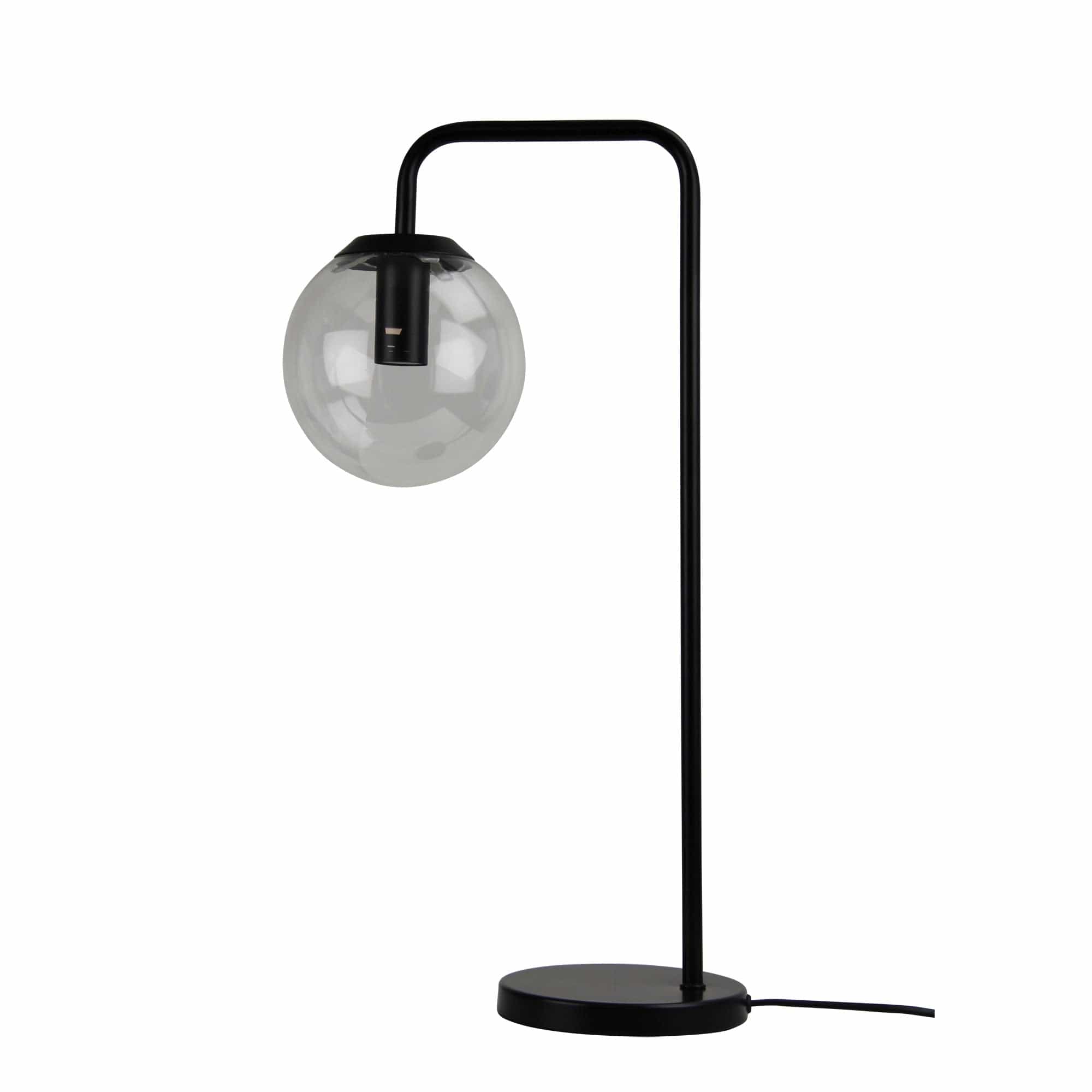 Oriel Lighting Lamp NEWTON LAMP Contemporary Clear Glass Lamp Black