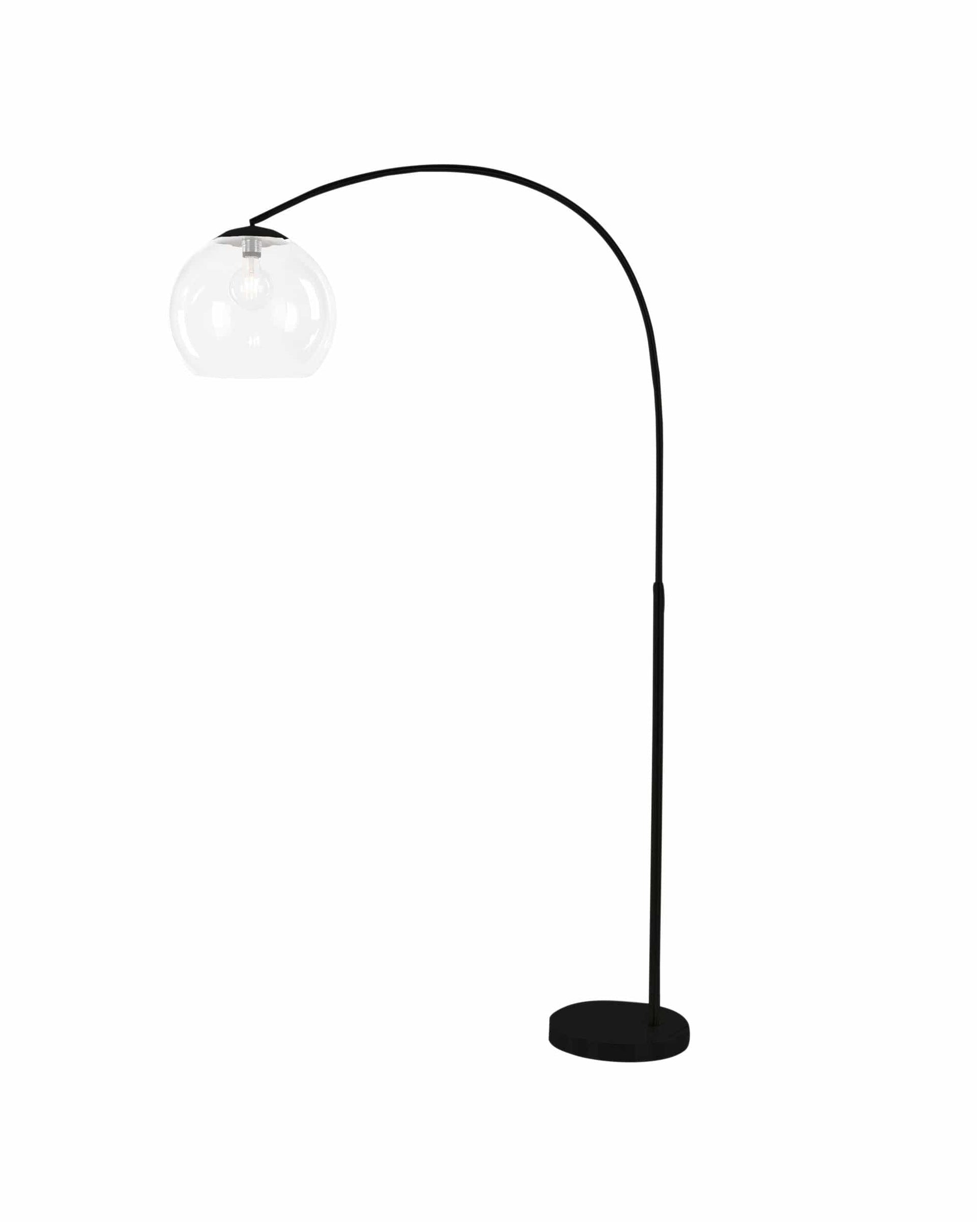 Oriel Lighting Lamp OVER Black Arc Lamp with Acrylic Shade