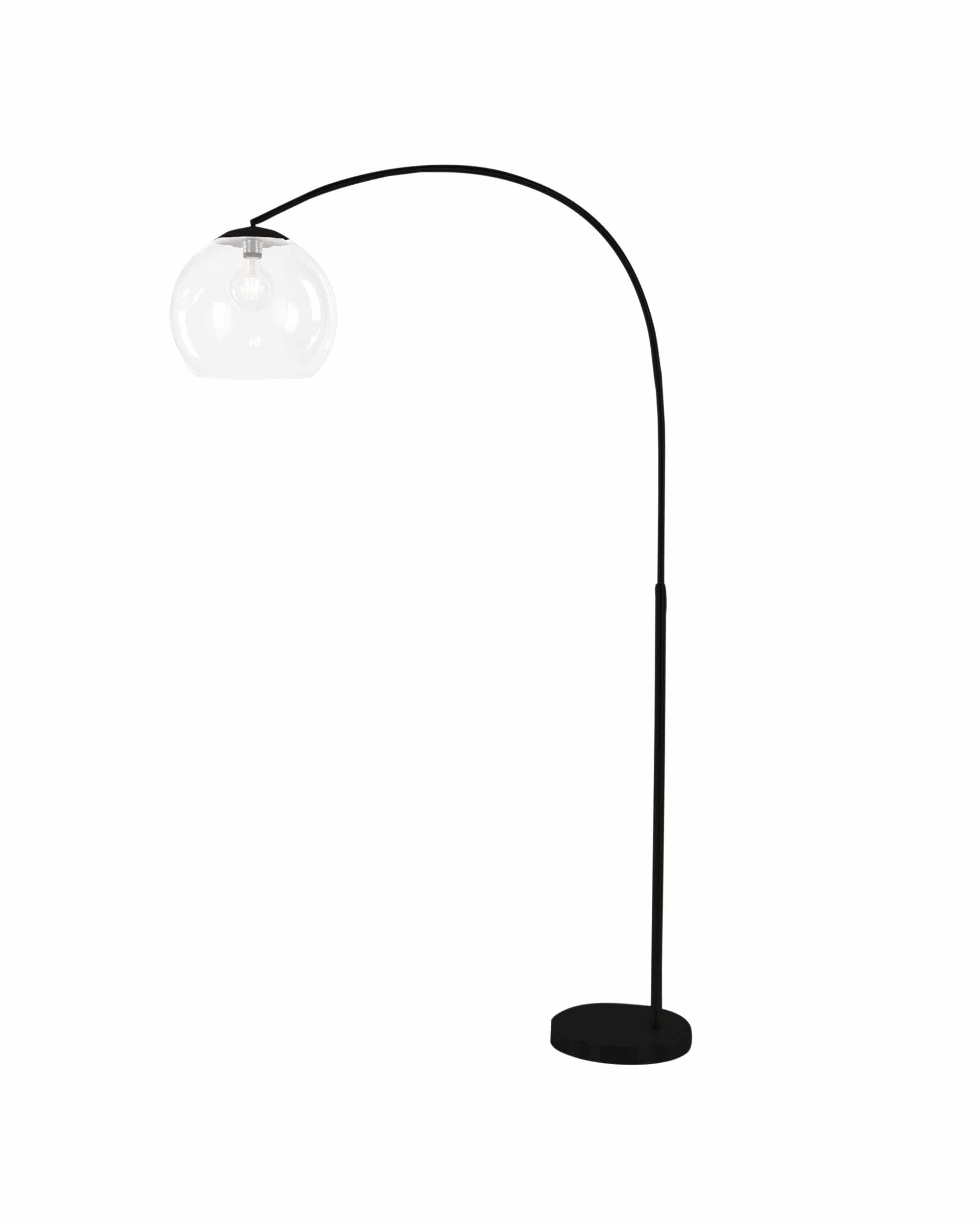 Oriel Lighting Lamp OVER Black Arc Lamp with Acrylic Shade