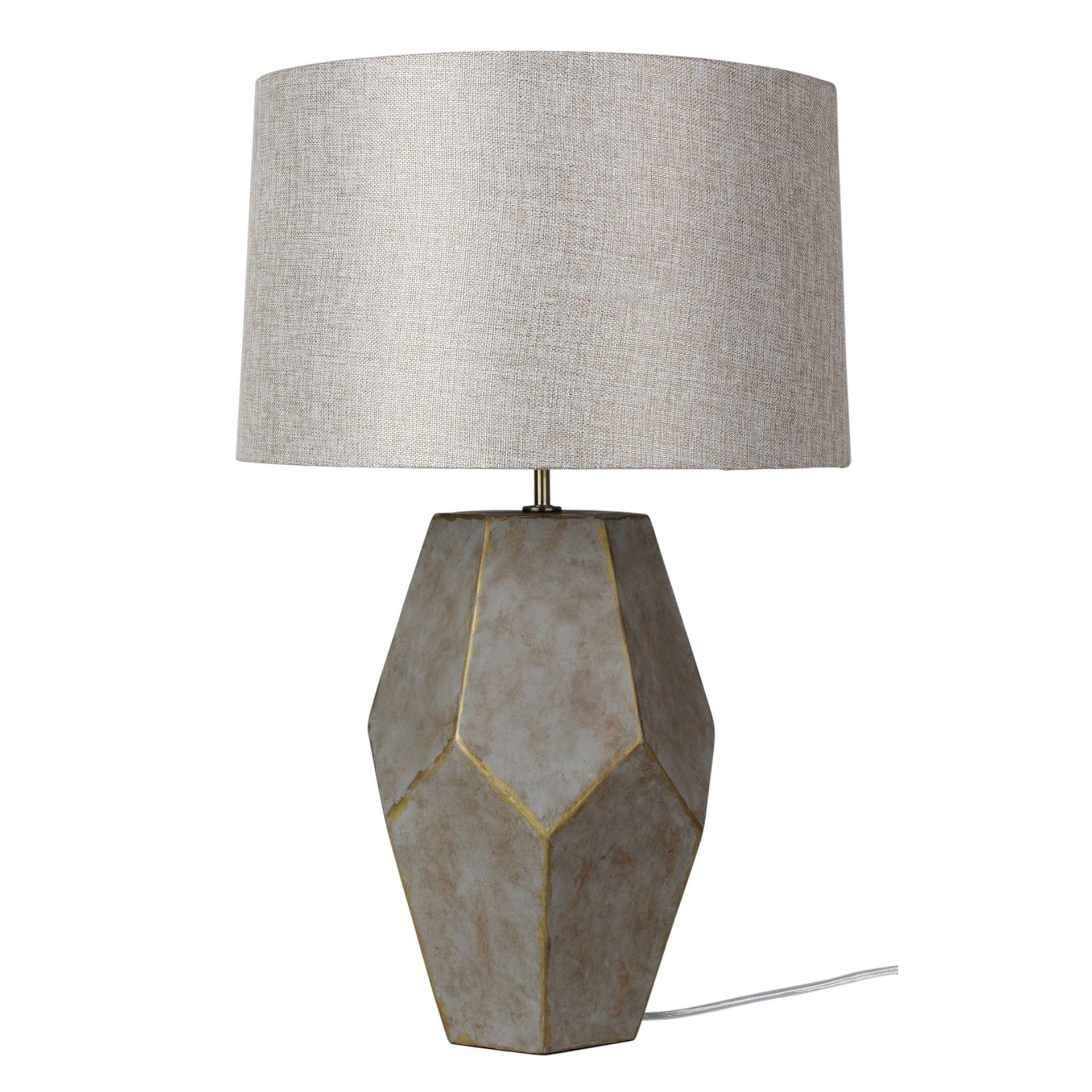 Oriel Lighting Lamp PABLO Cubist-inspired Lamp in Gold and Silver
