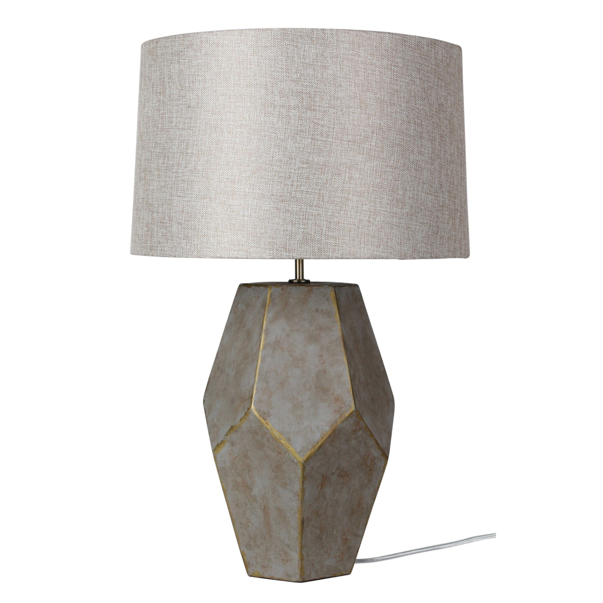 Oriel Lighting Lamp PABLO Cubist-inspired Lamp in Gold and Silver