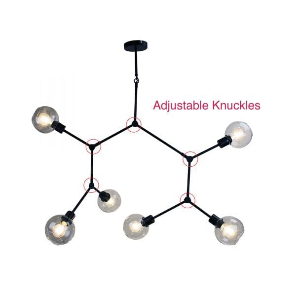 Oriel Lighting Lamp PADUA Black 170cm Contemporary Clear Glass Pendant