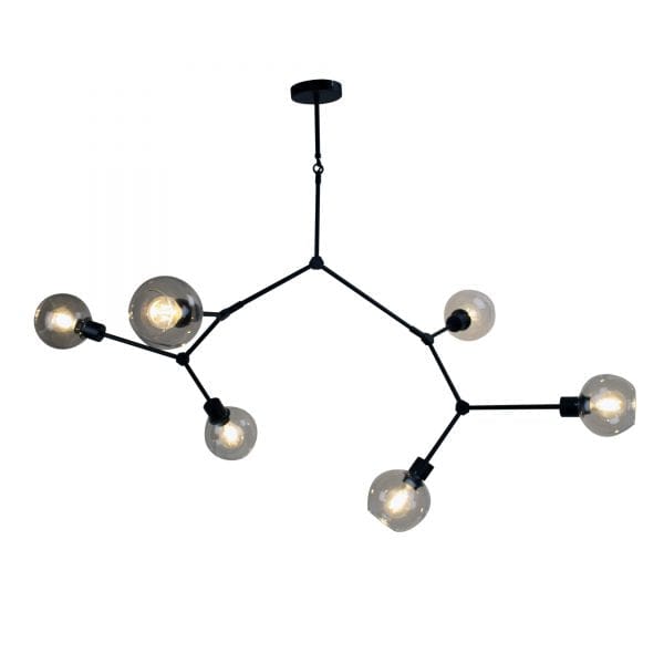 Oriel Lighting Lamp PADUA Black 170cm Contemporary Clear Glass Pendant