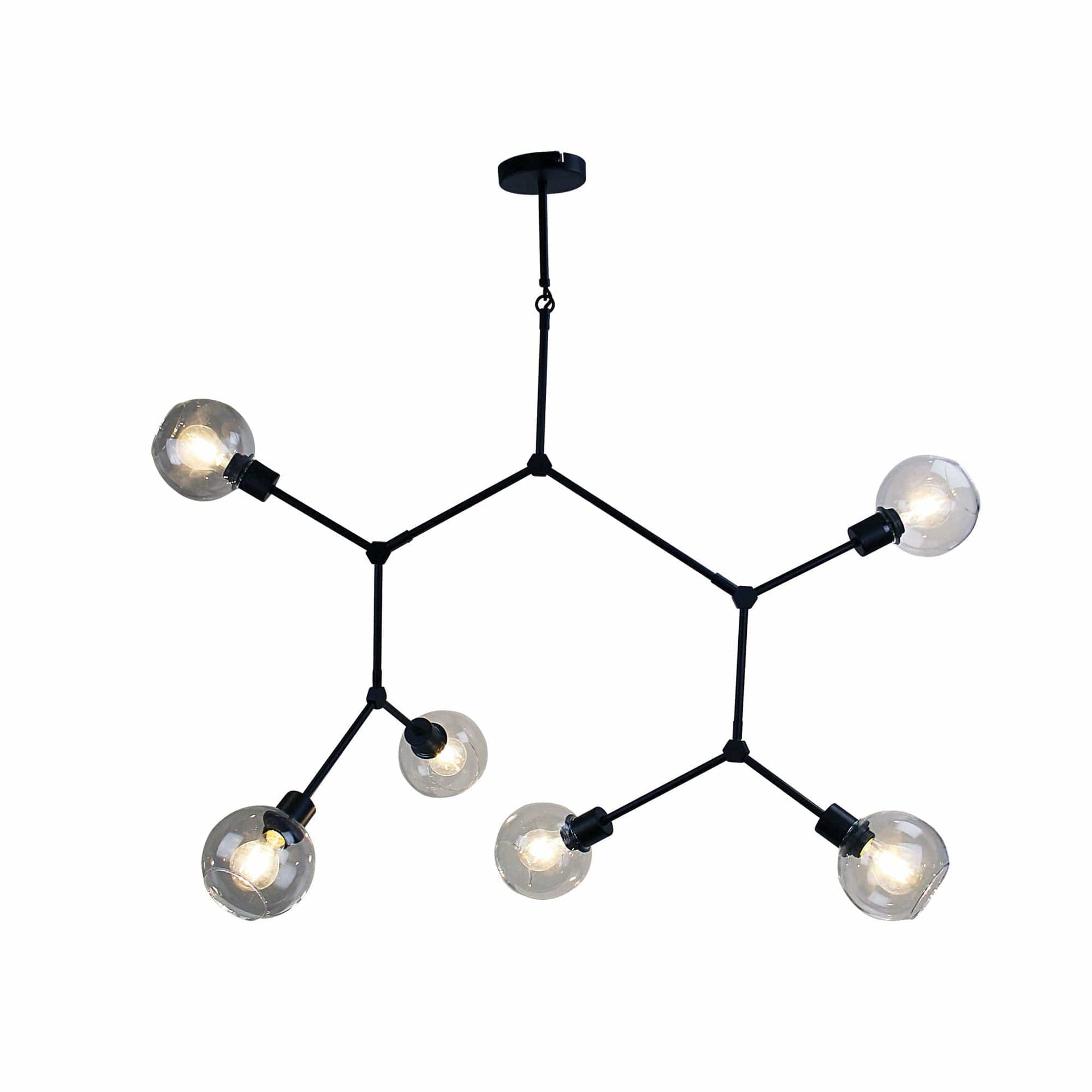 Oriel Lighting Lamp PADUA Black 170cm Contemporary Clear Glass Pendant