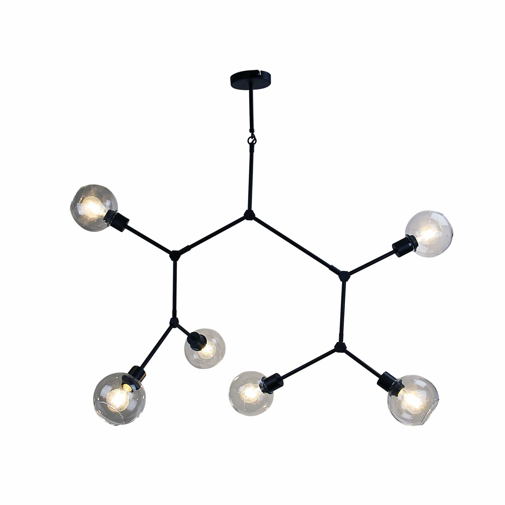 Oriel Lighting Lamp PADUA Black 170cm Contemporary Clear Glass Pendant