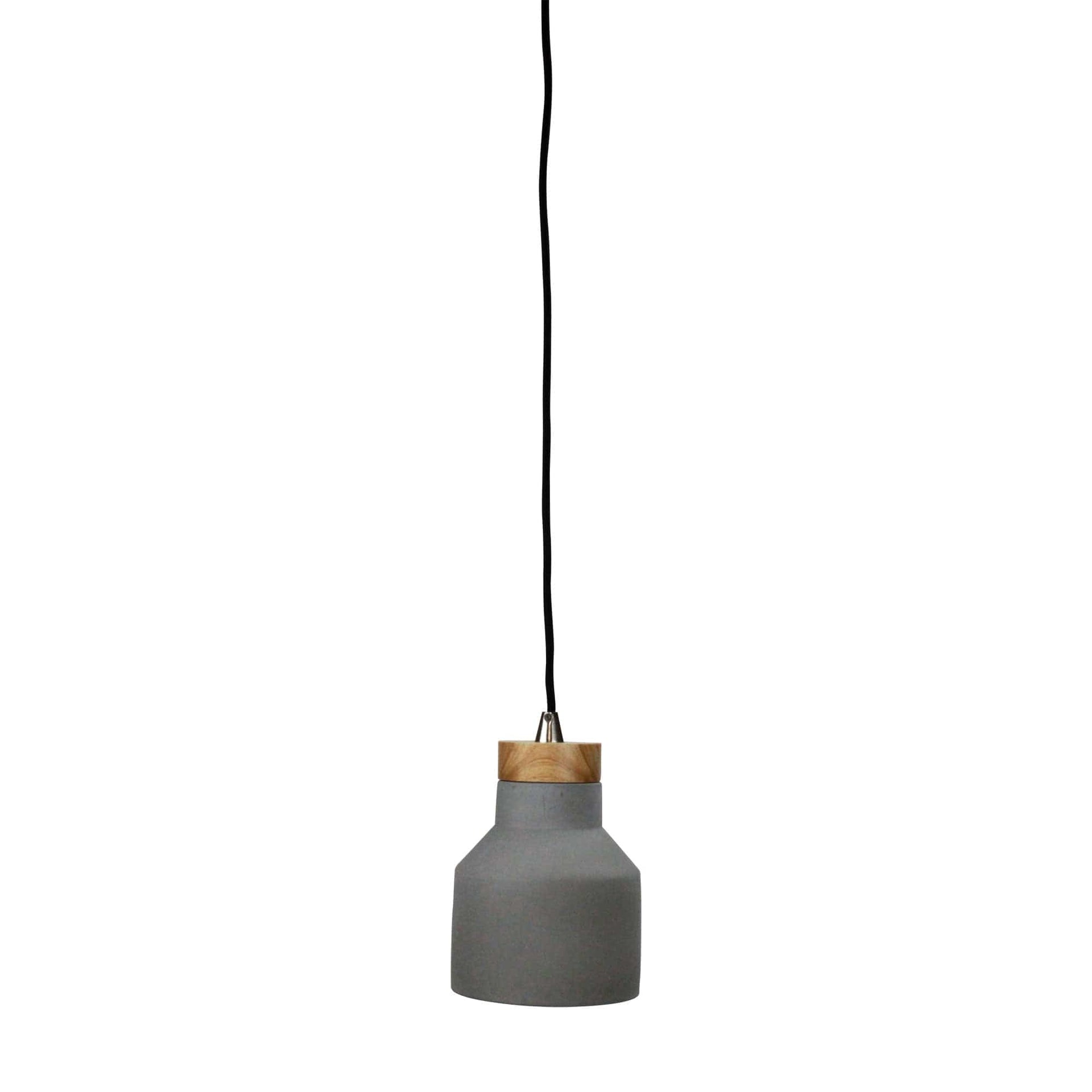 Oriel Lighting Lamp PANTO 1 Urban Style Pendant in Concrete and Timber