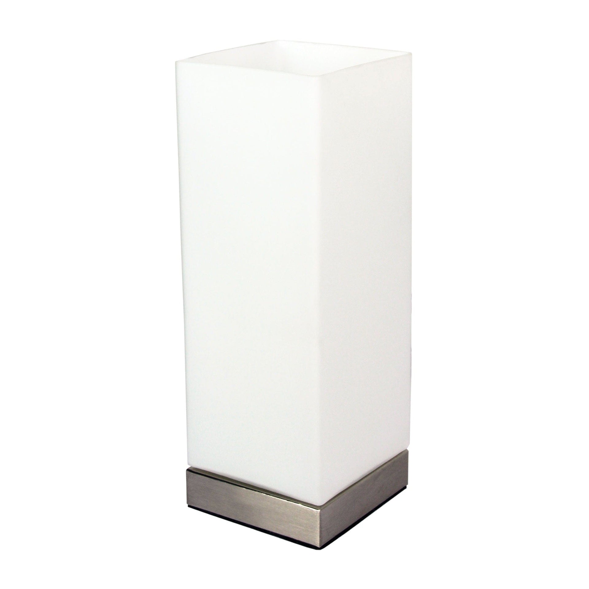 Oriel Lighting Lamp PEPE SQUARE ON-OFF Touch Lamp Opal Matt Glass