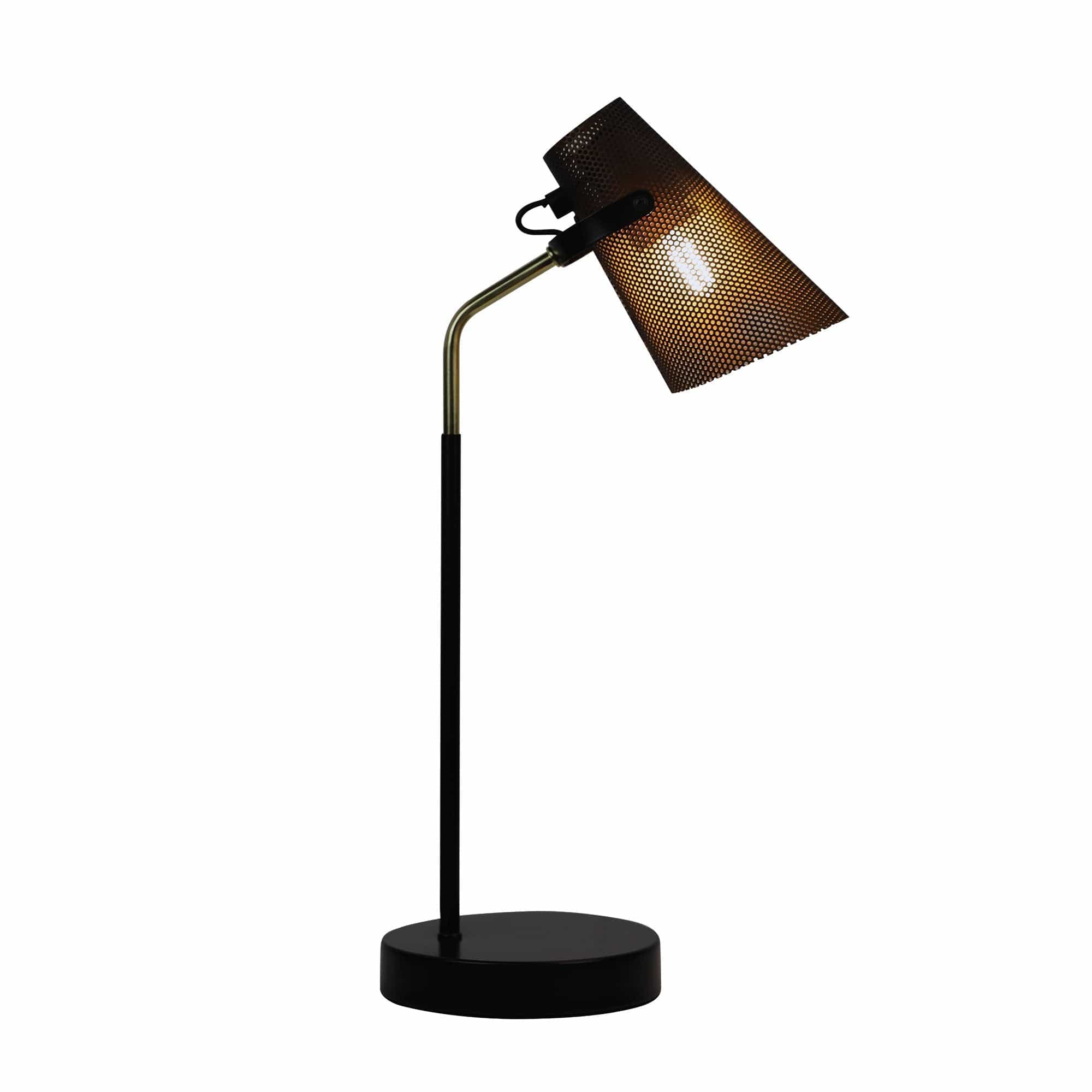 Oriel Lighting Lamp PERFO DESK LAMP BLACK & BRASS DESK LAMP