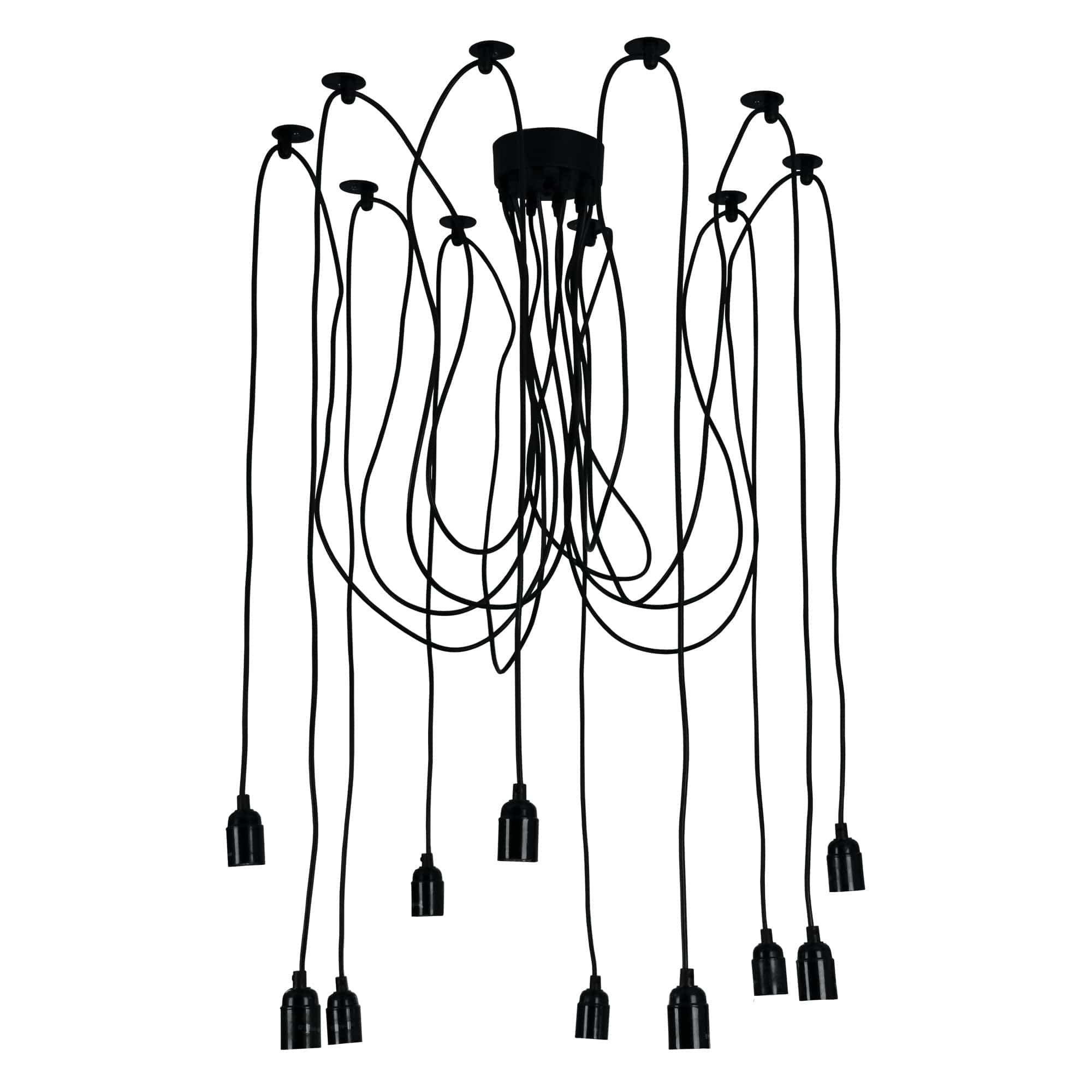 Oriel Lighting Lamp PHILLY 10 LIGHT Black Retro Industrial Multi 180cm Suspension