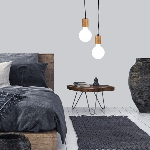 Oriel Lighting Lamp PLUG Timber Pendant Suspension