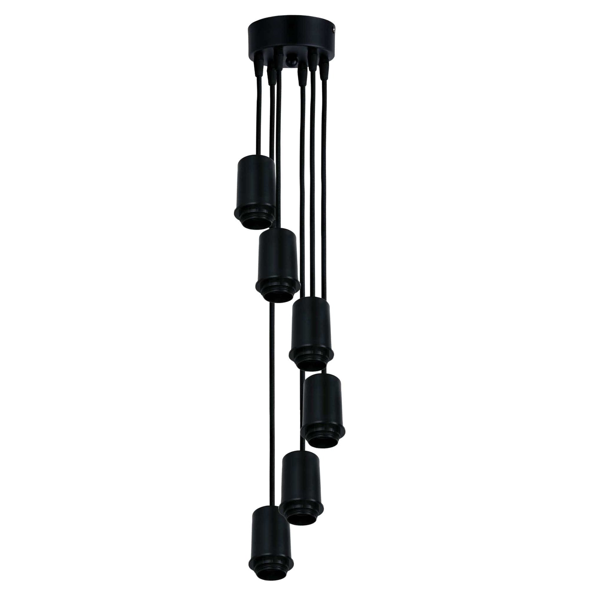 Oriel Lighting Lamp POP 6 LIGHT Black Multi Drop 180cm Suspension