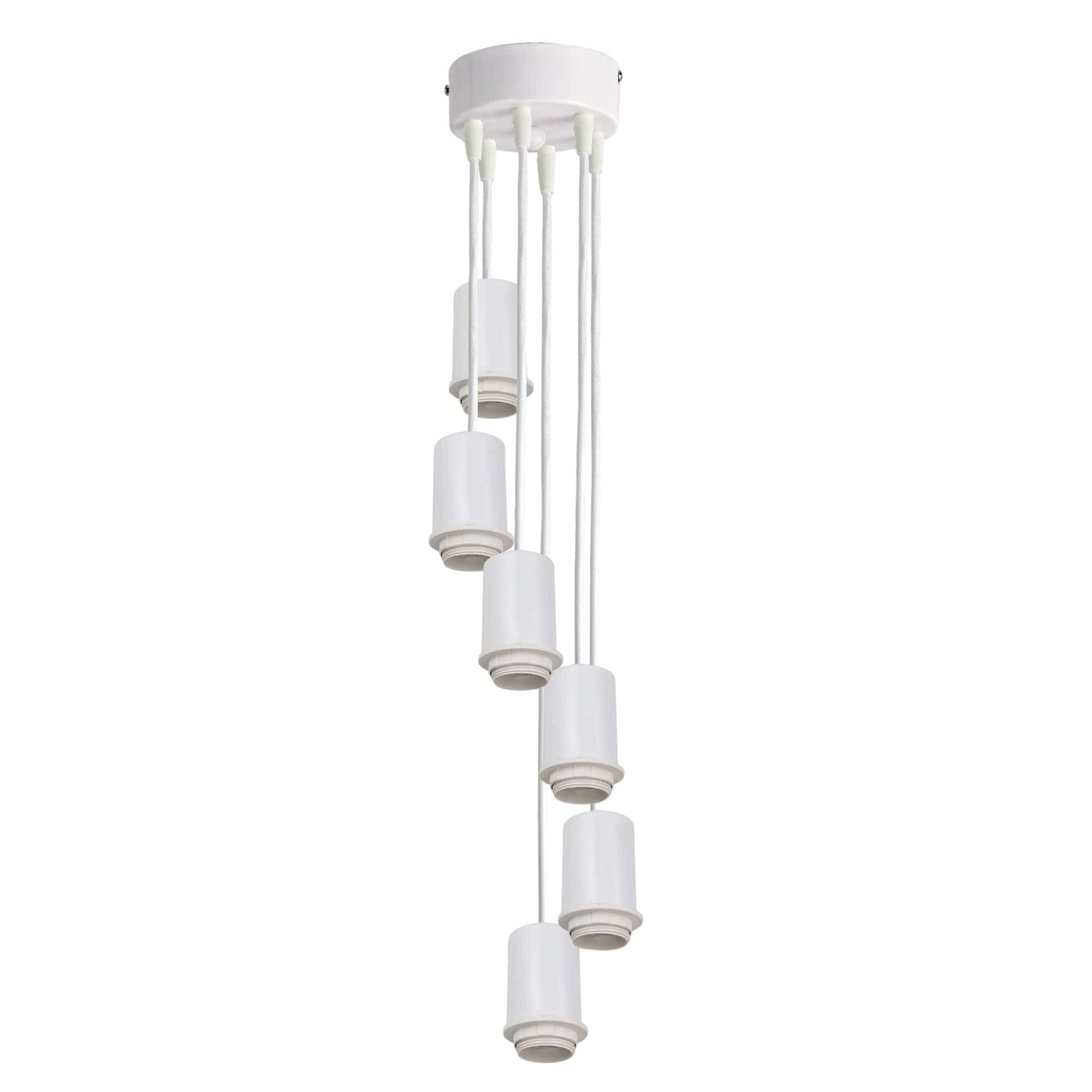 Oriel Lighting Lamp POP 6 LIGHT White Multi Drop 180cm Suspension