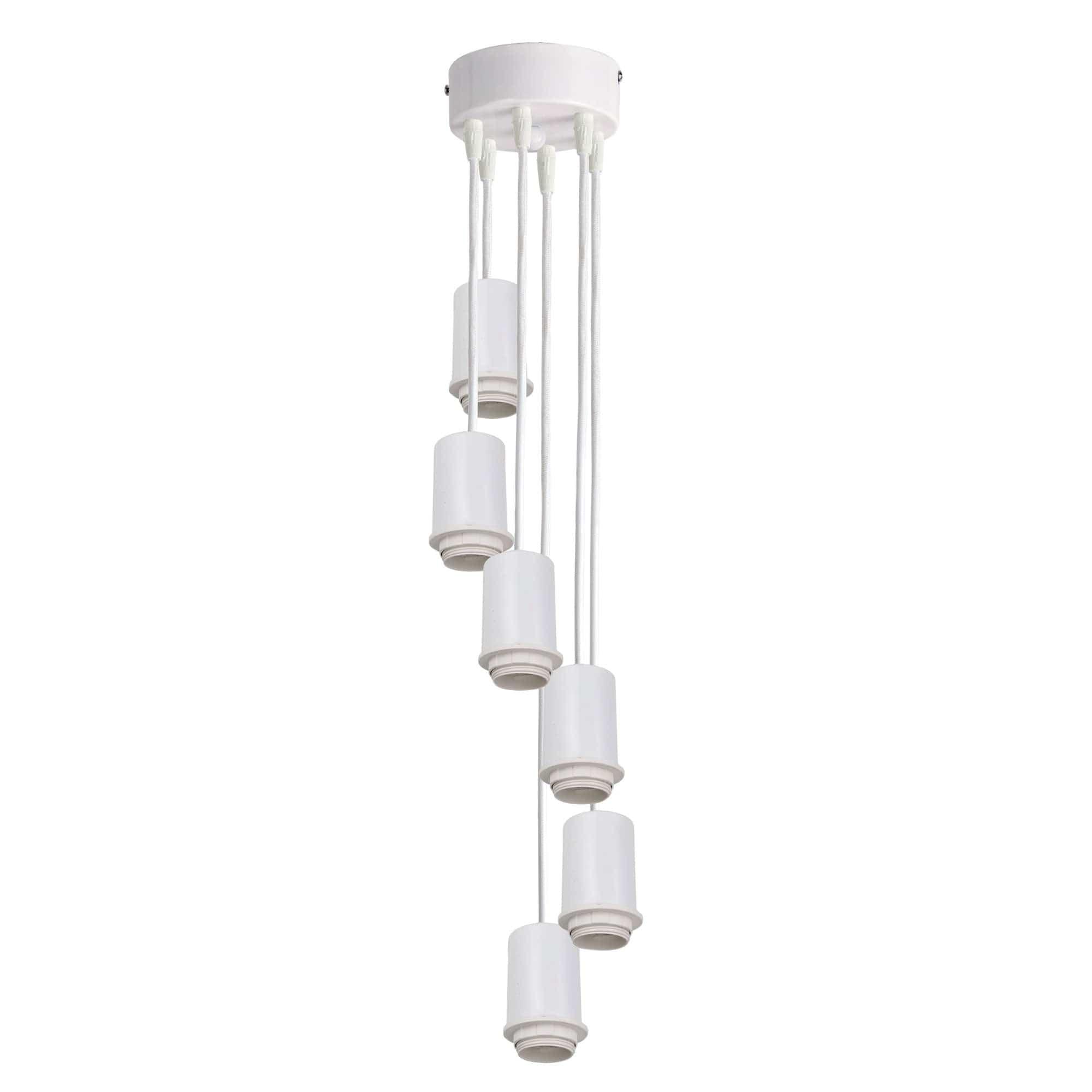 Oriel Lighting Lamp POP 6 LIGHT White Multi Drop 180cm Suspension