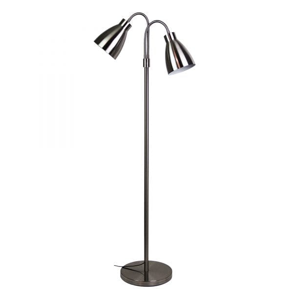 Oriel Lighting Lamp RETRO Twin Flexible Neck Brushed Chrome