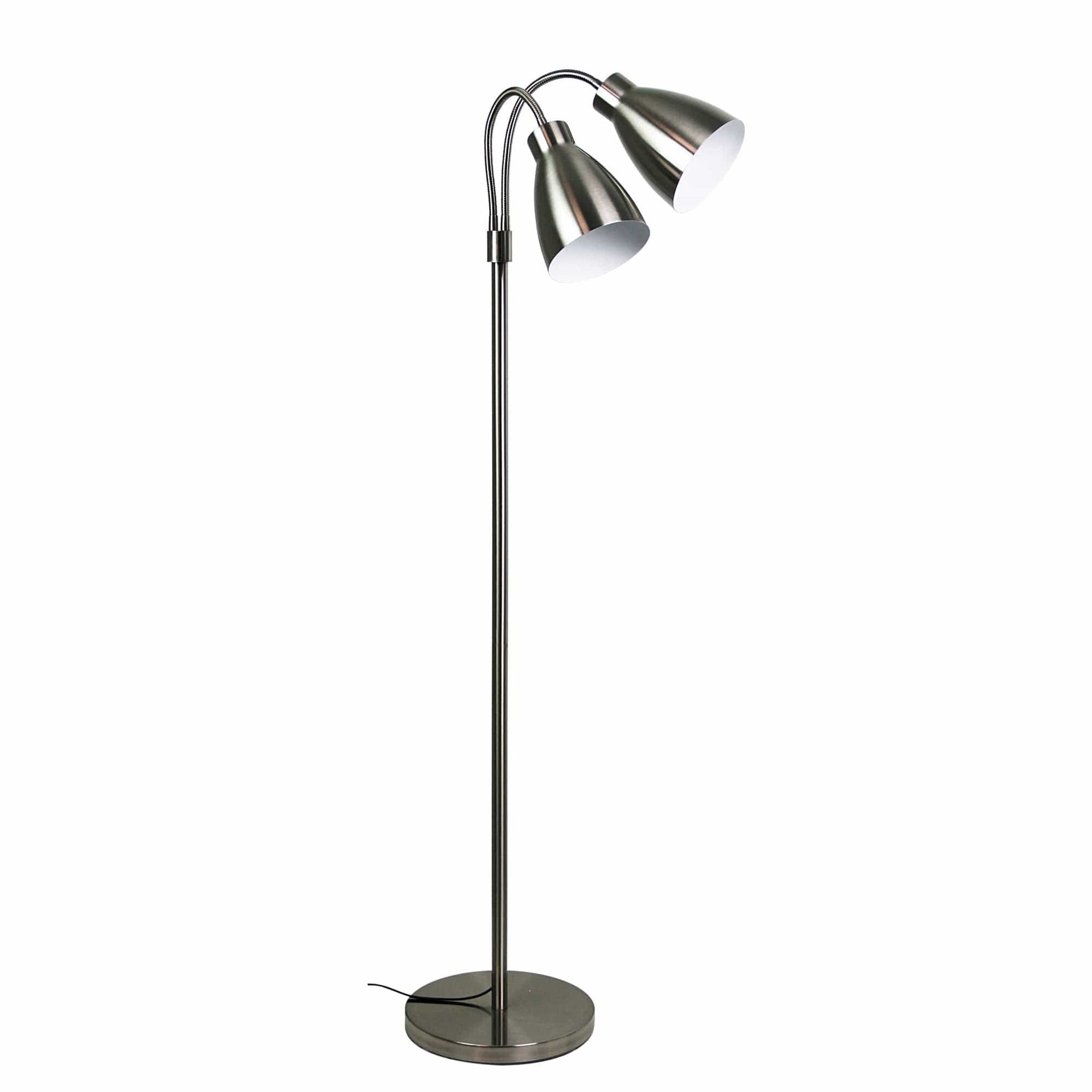 Oriel Lighting Lamp RETRO Twin Flexible Neck Brushed Chrome