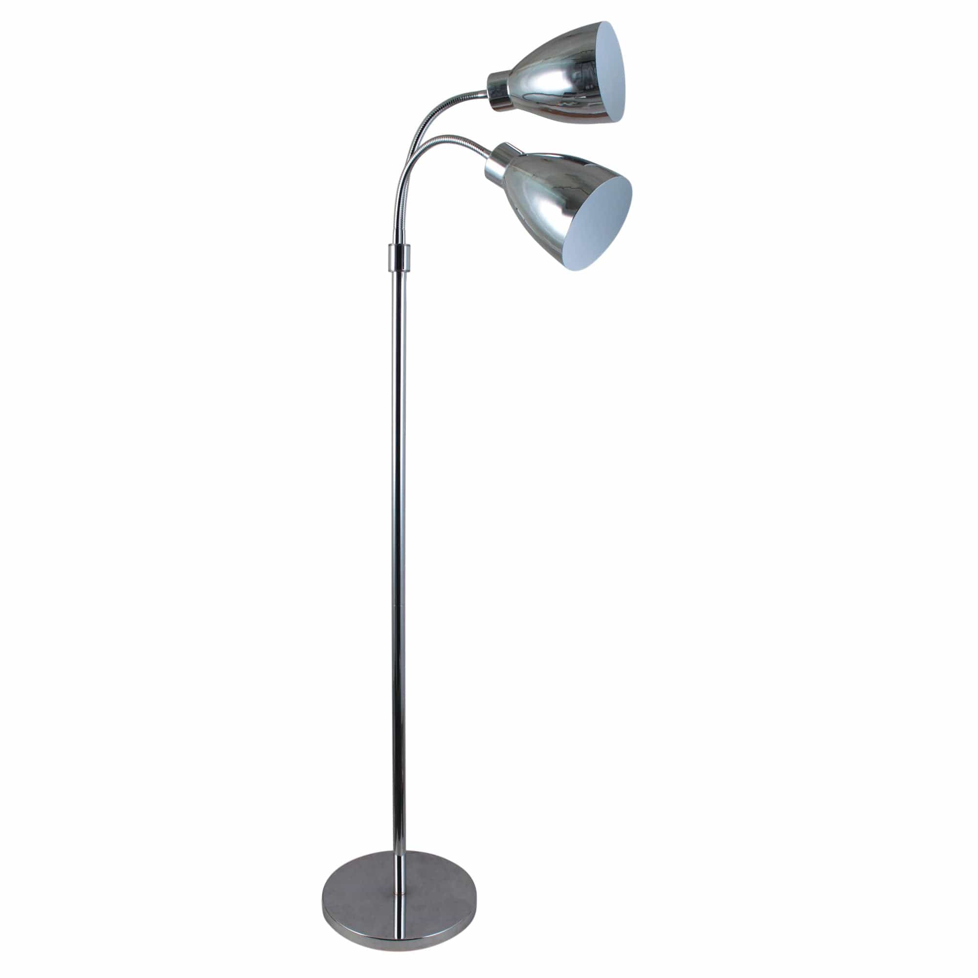 Oriel Lighting Lamp RETRO Twin Flexible Neck Chrome Finish