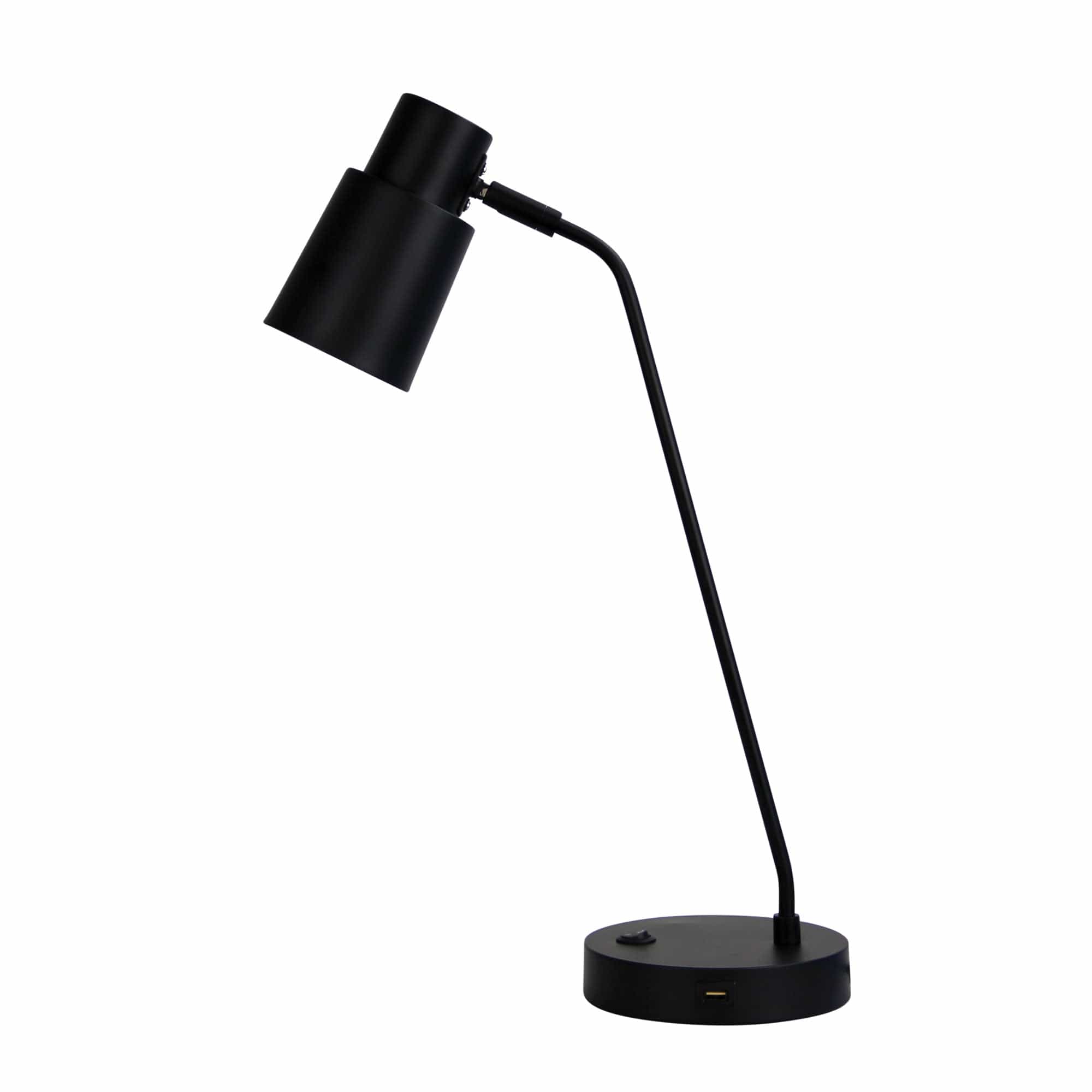 Oriel Lighting Lamp RIK Black Table lamp with USB socket