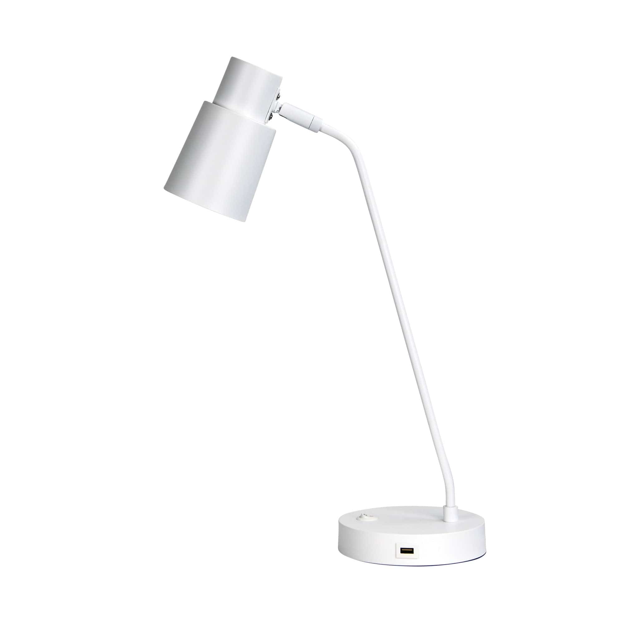Oriel Lighting Lamp RIK White Table lamp with USB socket