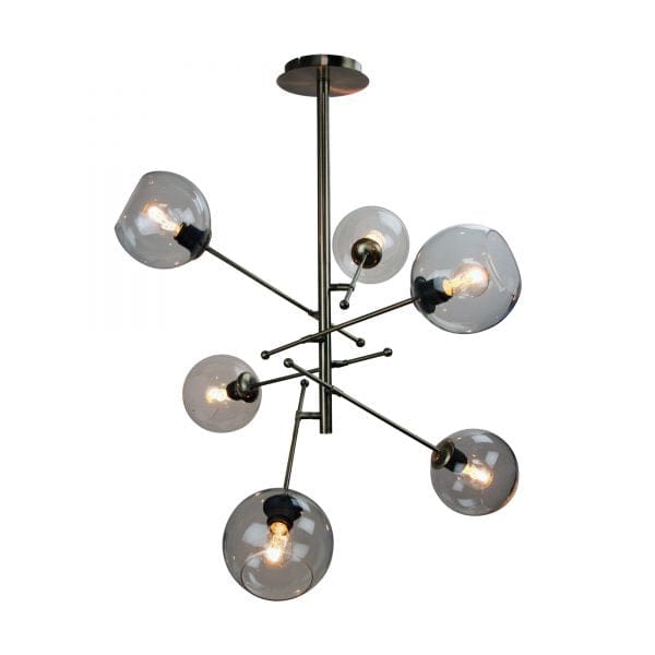 Oriel Lighting Lamp RIPLEY.6 6-Light Satellite Pendant Antique Brass