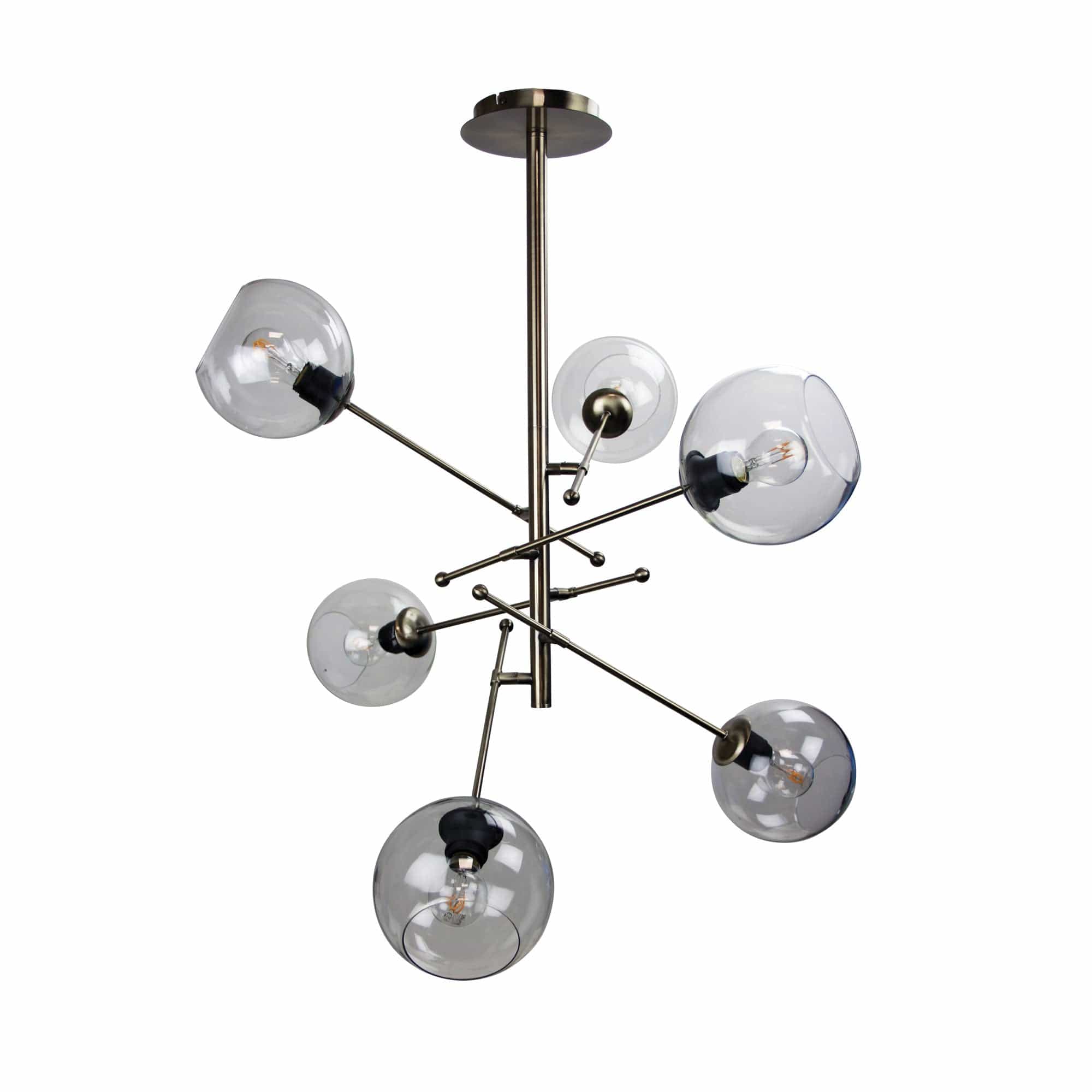 Oriel Lighting Lamp RIPLEY.6 6-Light Satellite Pendant Antique Brass