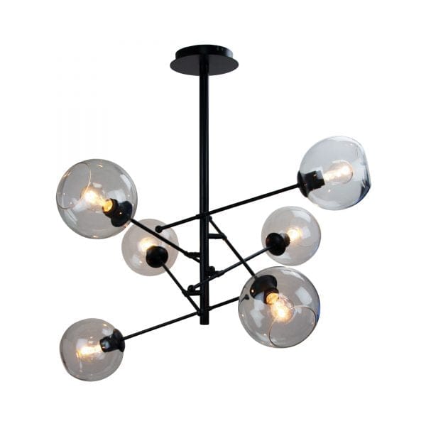 Oriel Lighting Lamp RIPLEY.6 6-Light Satellite Pendant Black