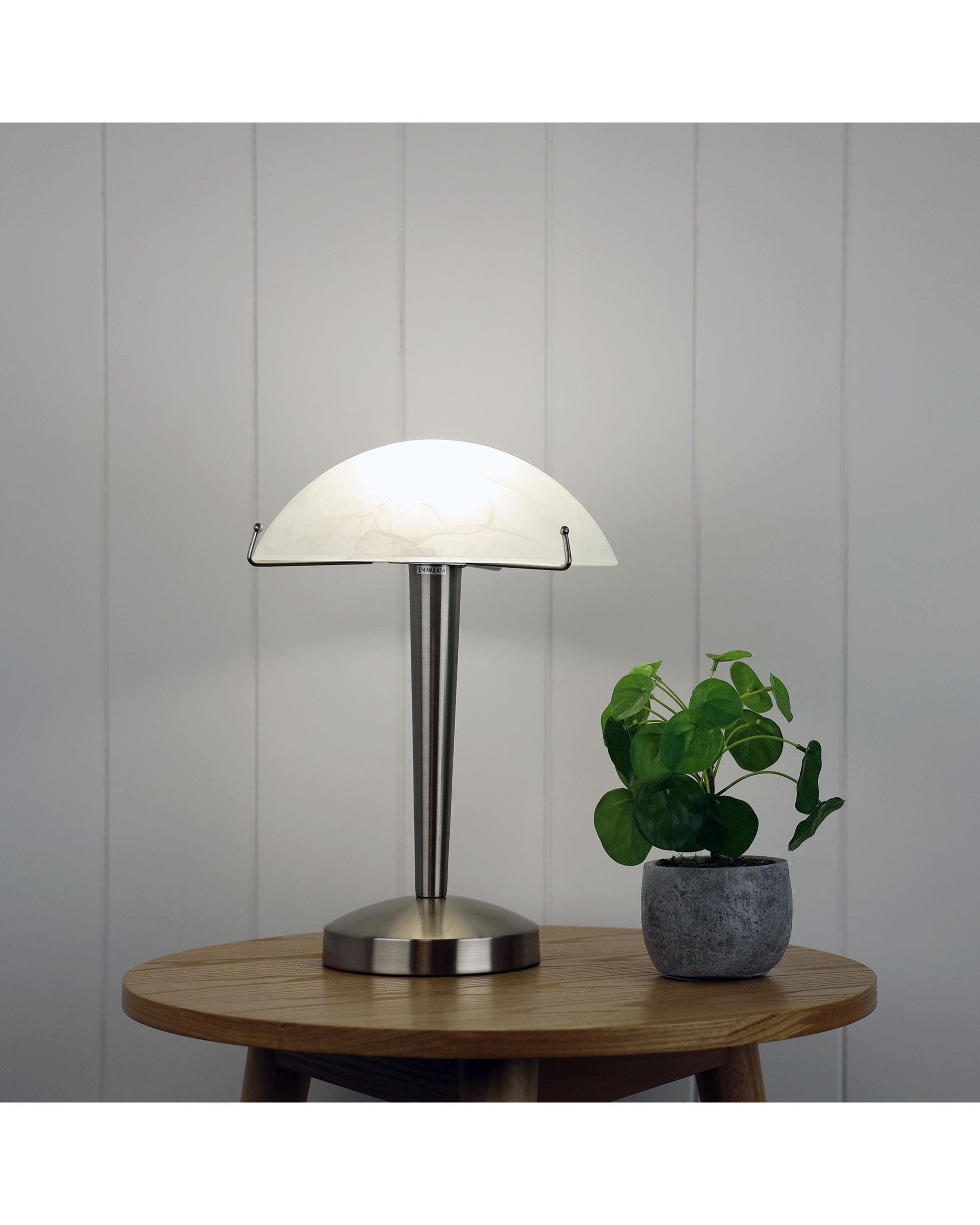Oriel Lighting Lamp RUBY ON-OFF Brushed Chrome Touch Lamp