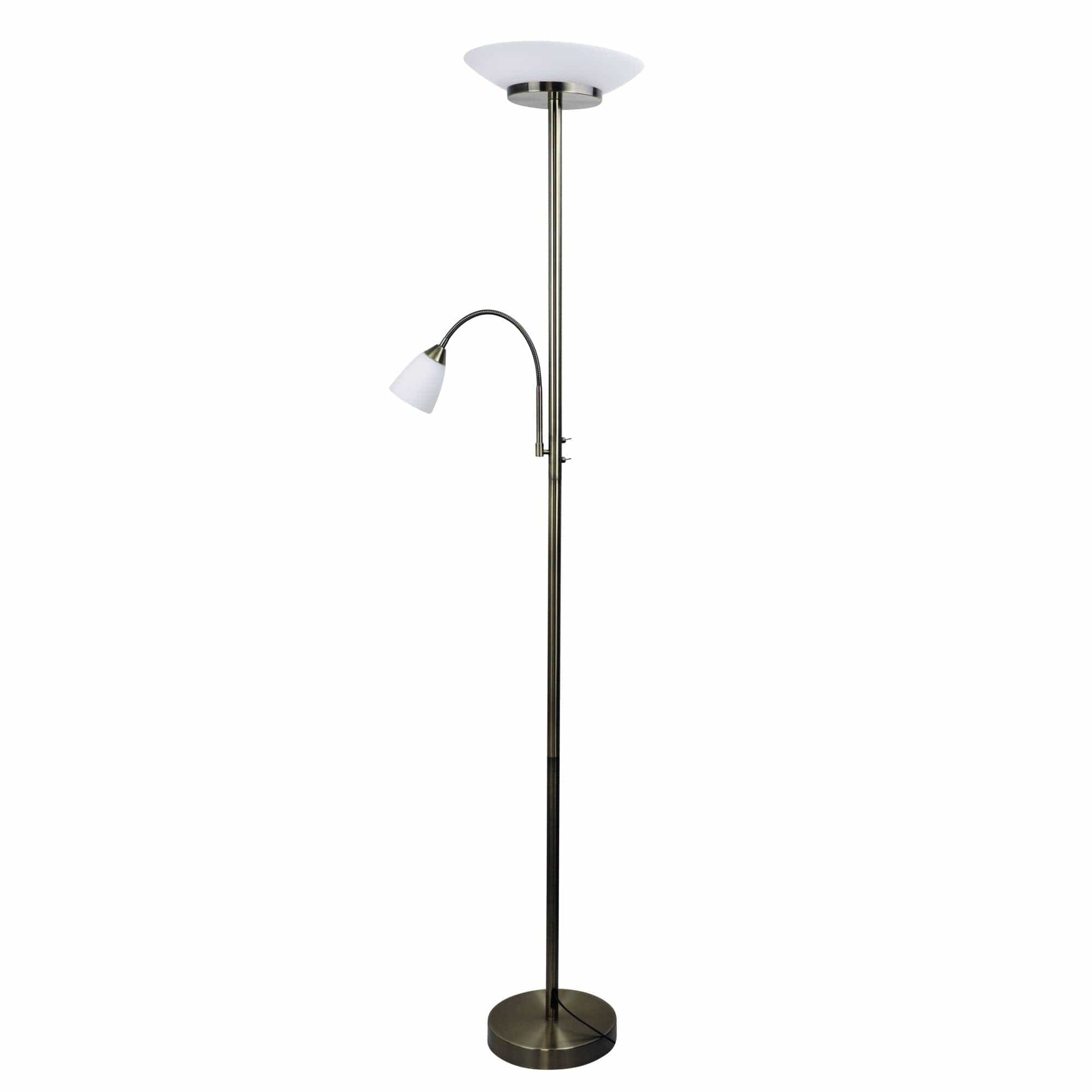 Oriel Lighting Lamp SIENA Mother and Child LED Floor Lamp Antique Brass