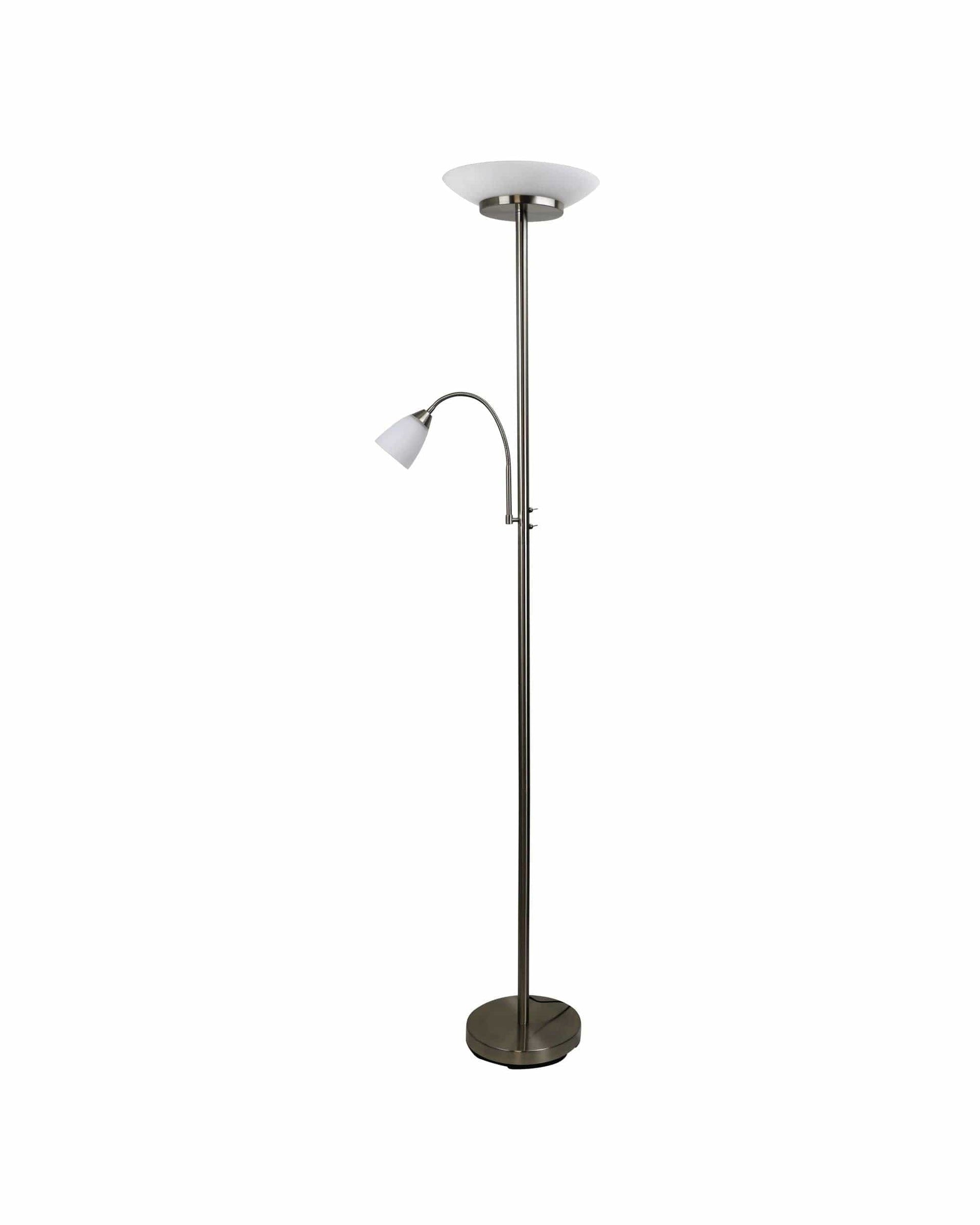 Oriel Lighting Lamp SIENA Mother and Child LED Floor Lamp Brushed Chrome