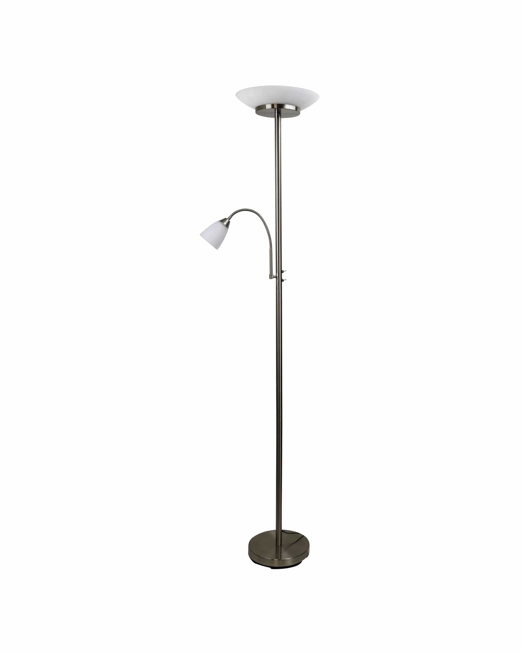 Oriel Lighting Lamp SIENA Mother and Child LED Floor Lamp Brushed Chrome