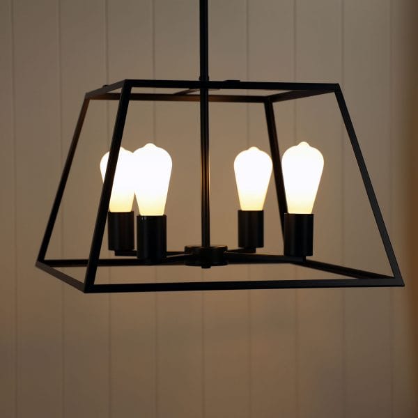 Oriel Lighting Lamp SOUTHPORT 48 4 Light Urban Retro Pendant Black